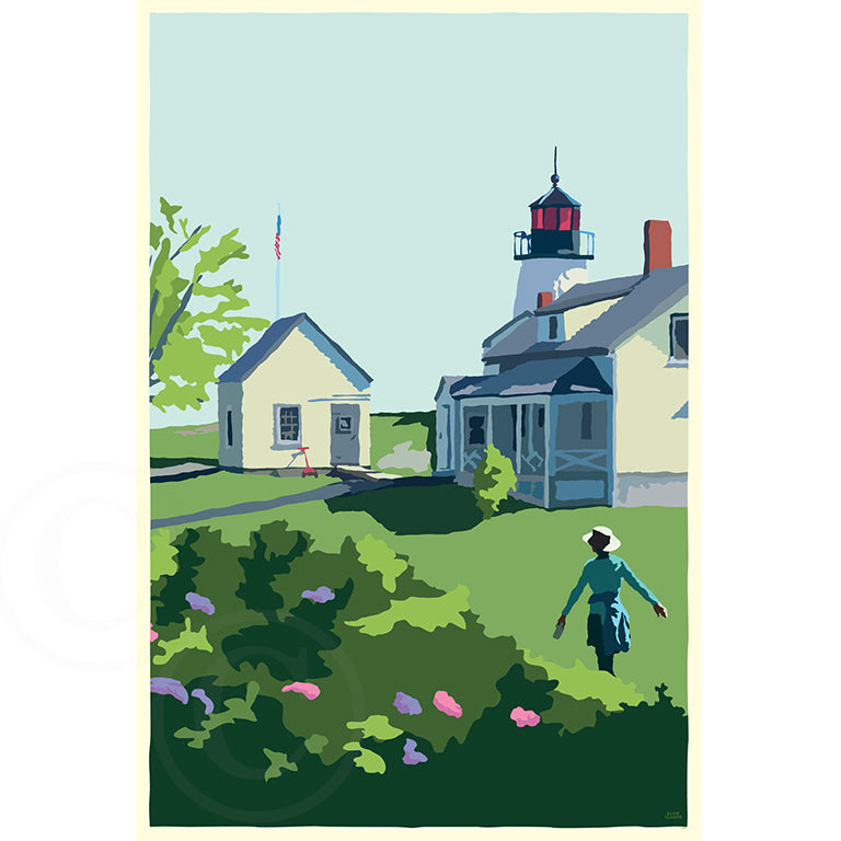 A Summer's Day On Burnt Island Light - ME