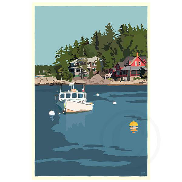 Lobster Boat at Five Islands By Alan Claude