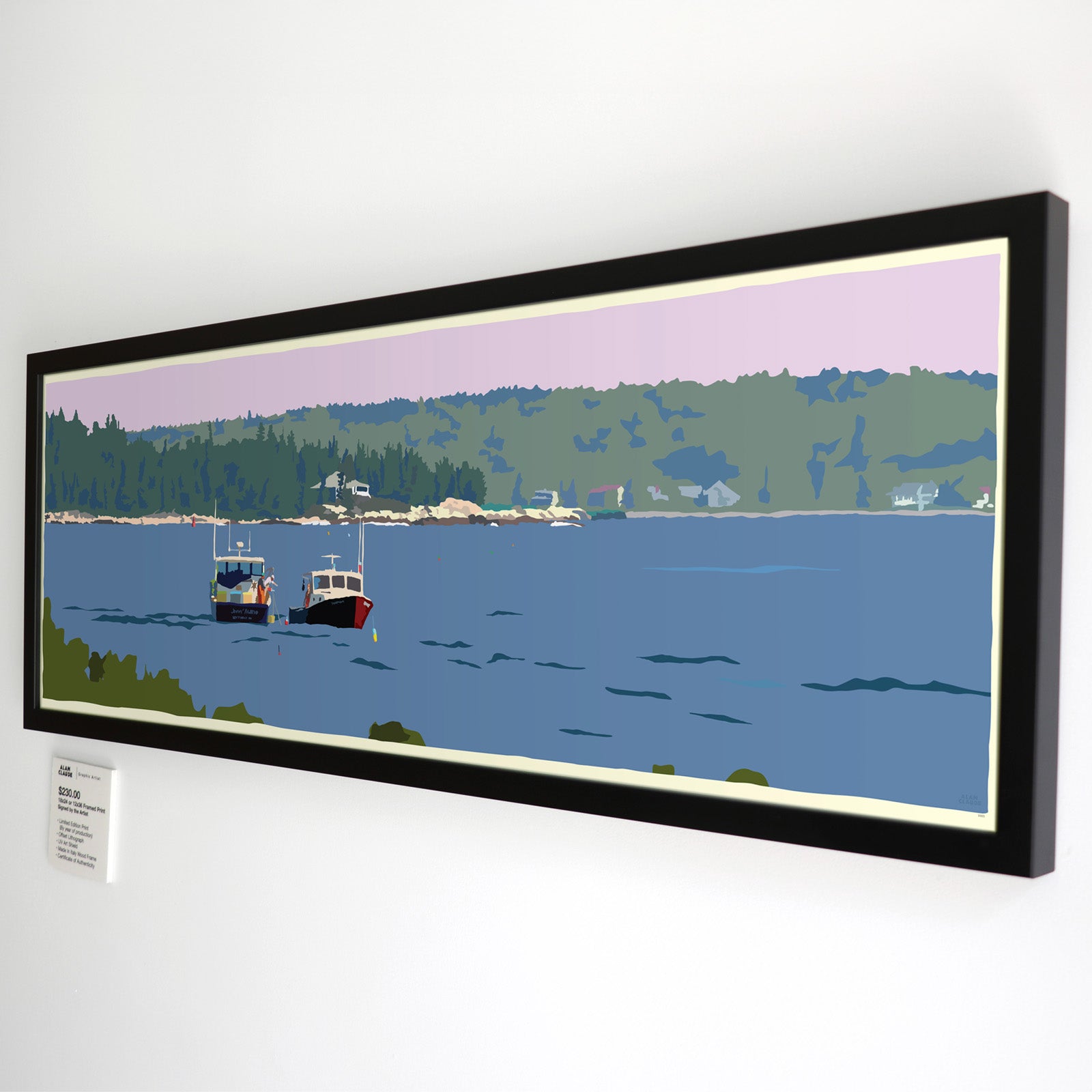 Catching Up Art Print 12" x 36" Framed Wall Poster - Maine