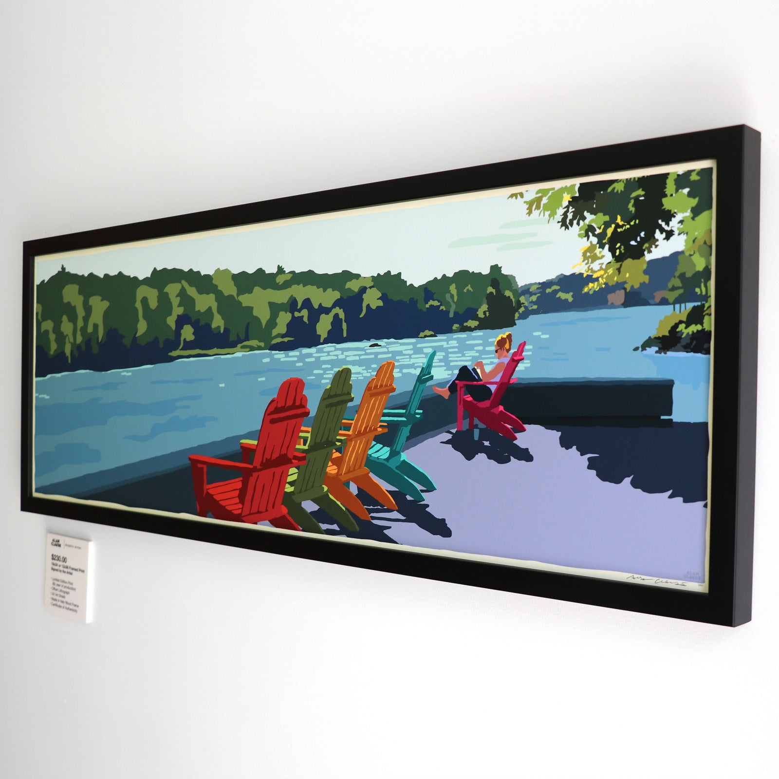 Summer Chairs Art Print 12" x 36" Framed Wall Poster - Maine
