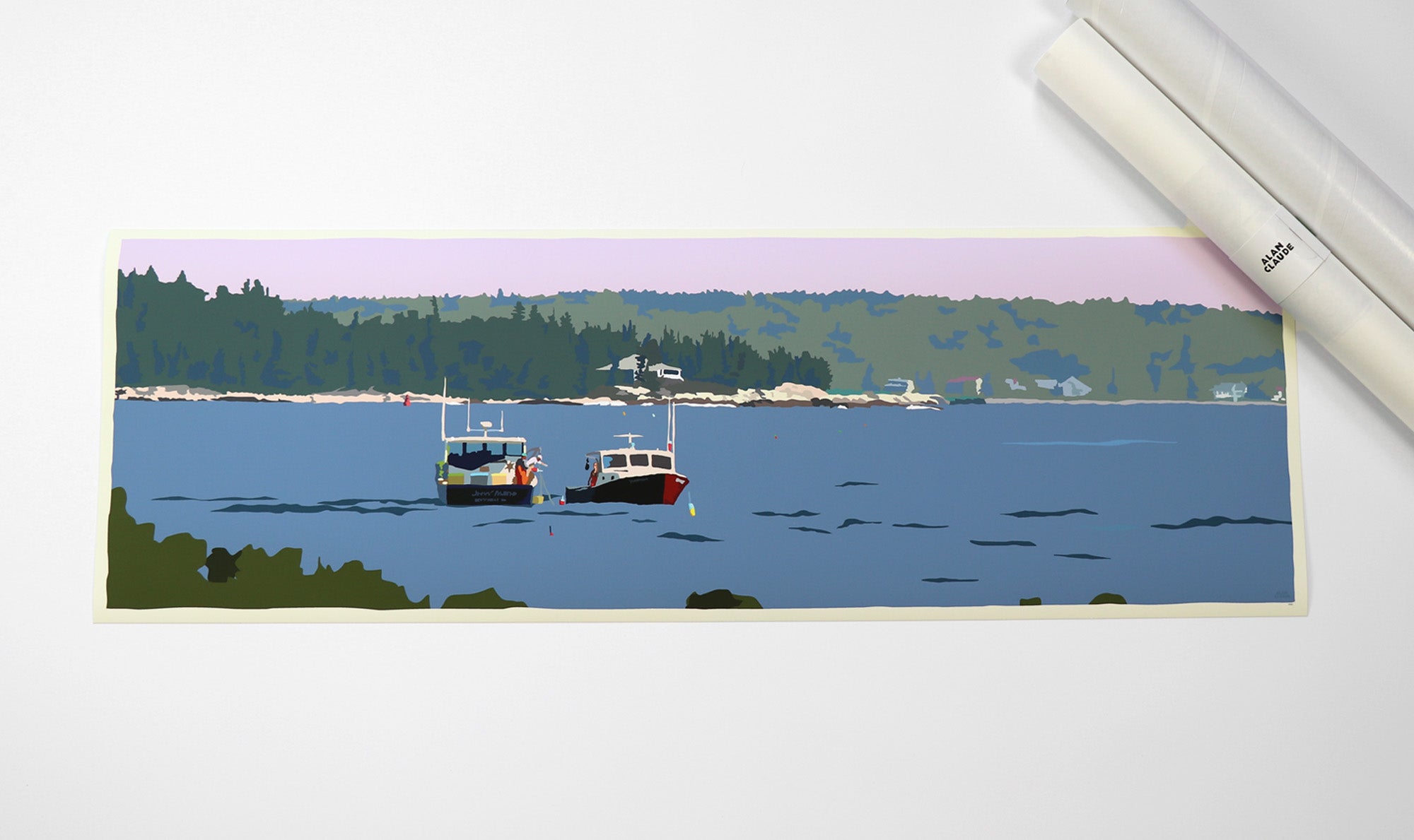 Catching Up Art Print 12" x 36" Poster - Maine