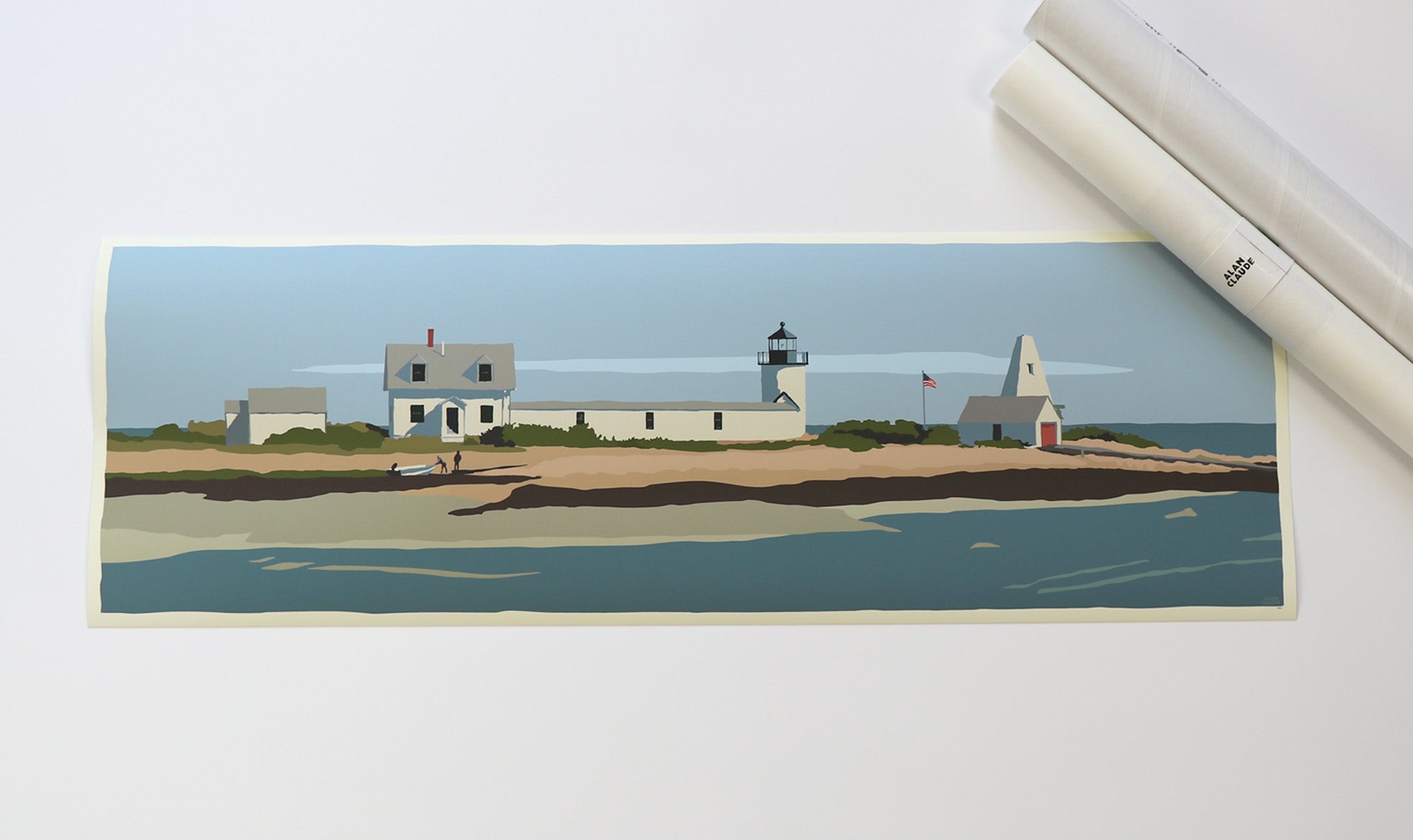 Goat Island Light Art Print 12" x 36" Poster - Maine