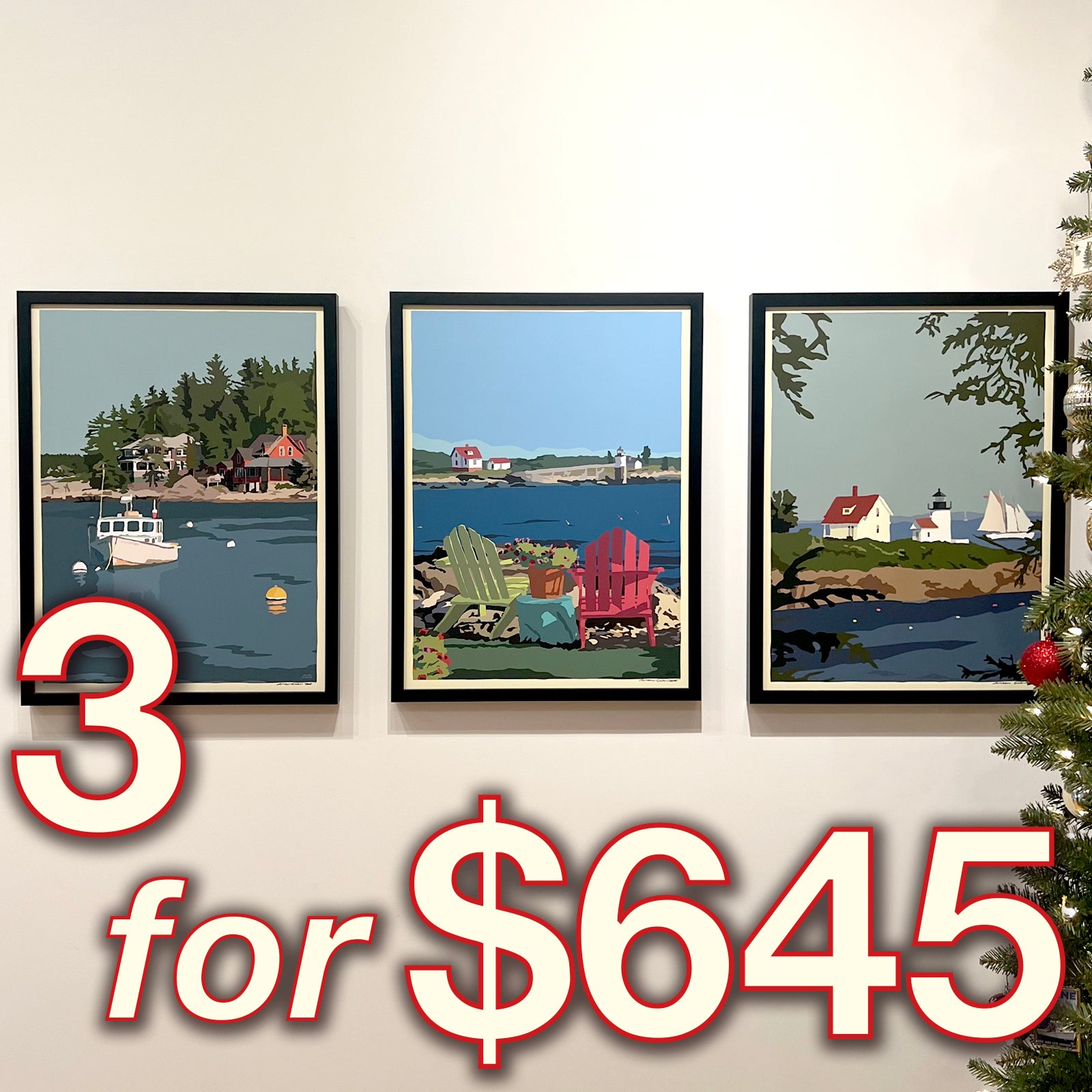 3 FRAMED 18x24's Prints for $645