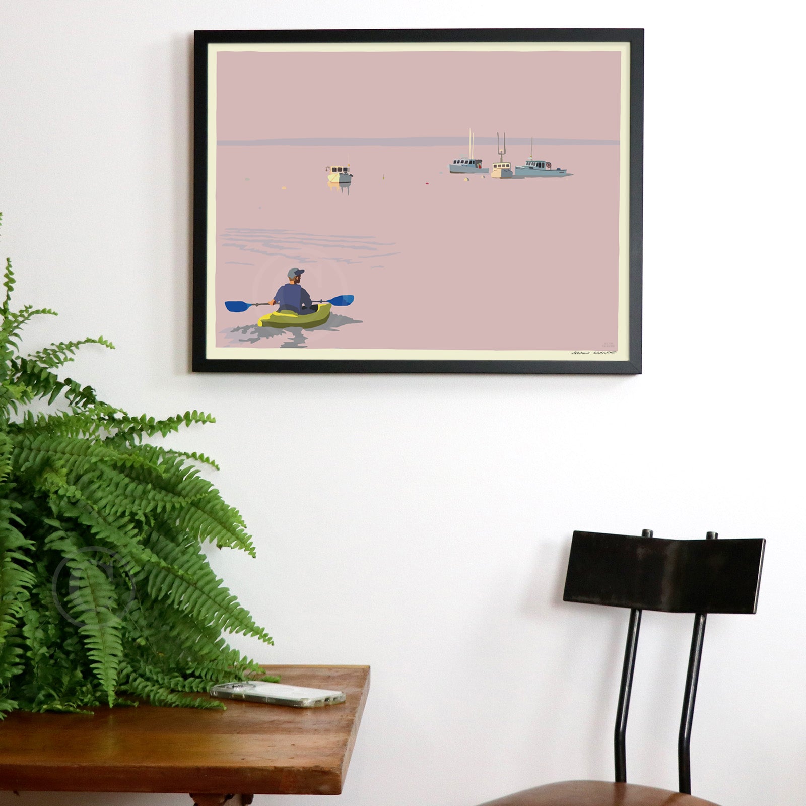 A New Day Art Print 18" x 24" Horizontal Framed Wall Poster By Alan Claude - Maine