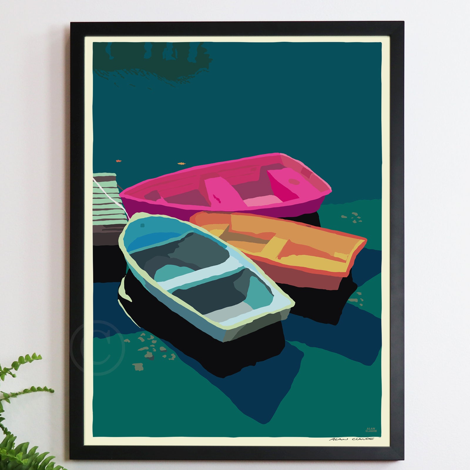 Love Me Tender Art Print 18" x 24" Framed Wall Poster By Alan Claude - Maine