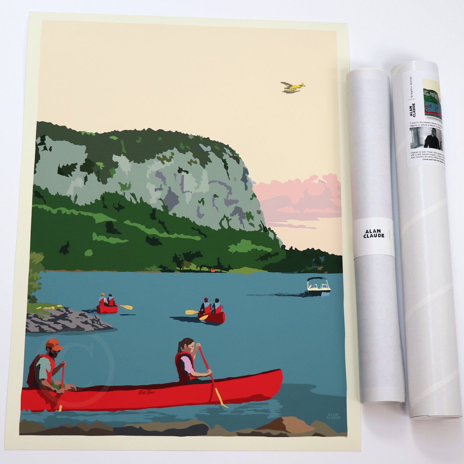 Moosehead Lake Mount Kineo Art Print 18" x 24" Wall Poster By Alan Claude - Maine