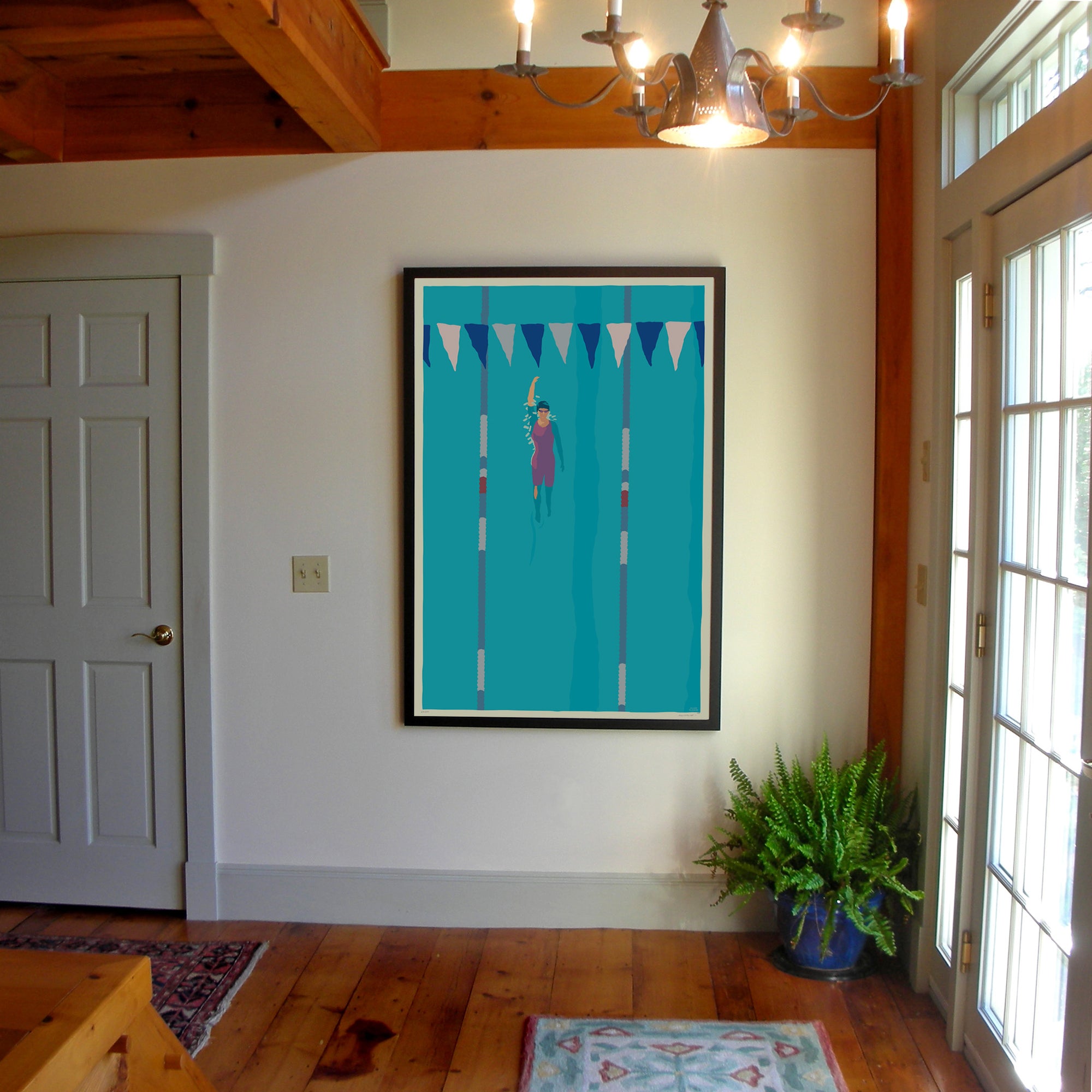 Backstroke Art Print 36" x 53" Grand View Framed Wall Poster - Maine