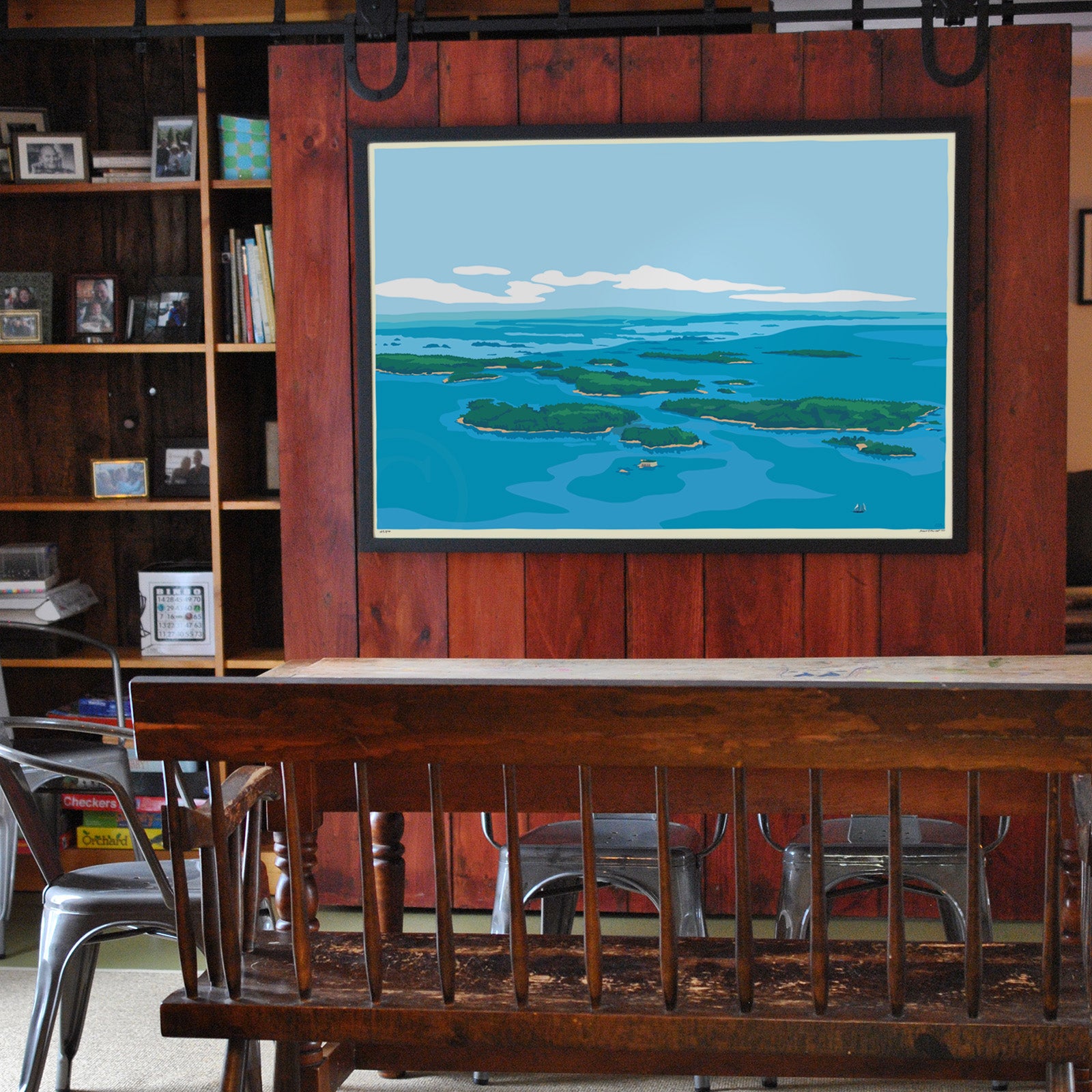 Casco Bay Art Print 36" x 53" Grand View Framed Wall Poster - Maine
