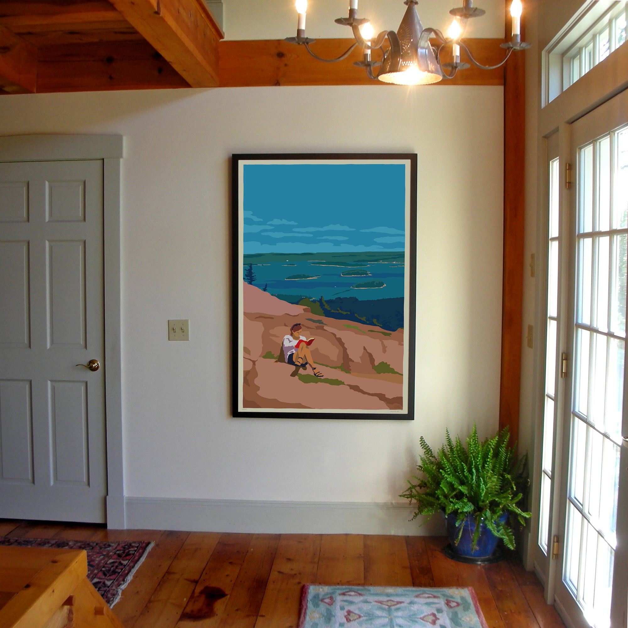 Good Book In Acadia Art Print 36" x 53" Grand View Framed Poster - Maine