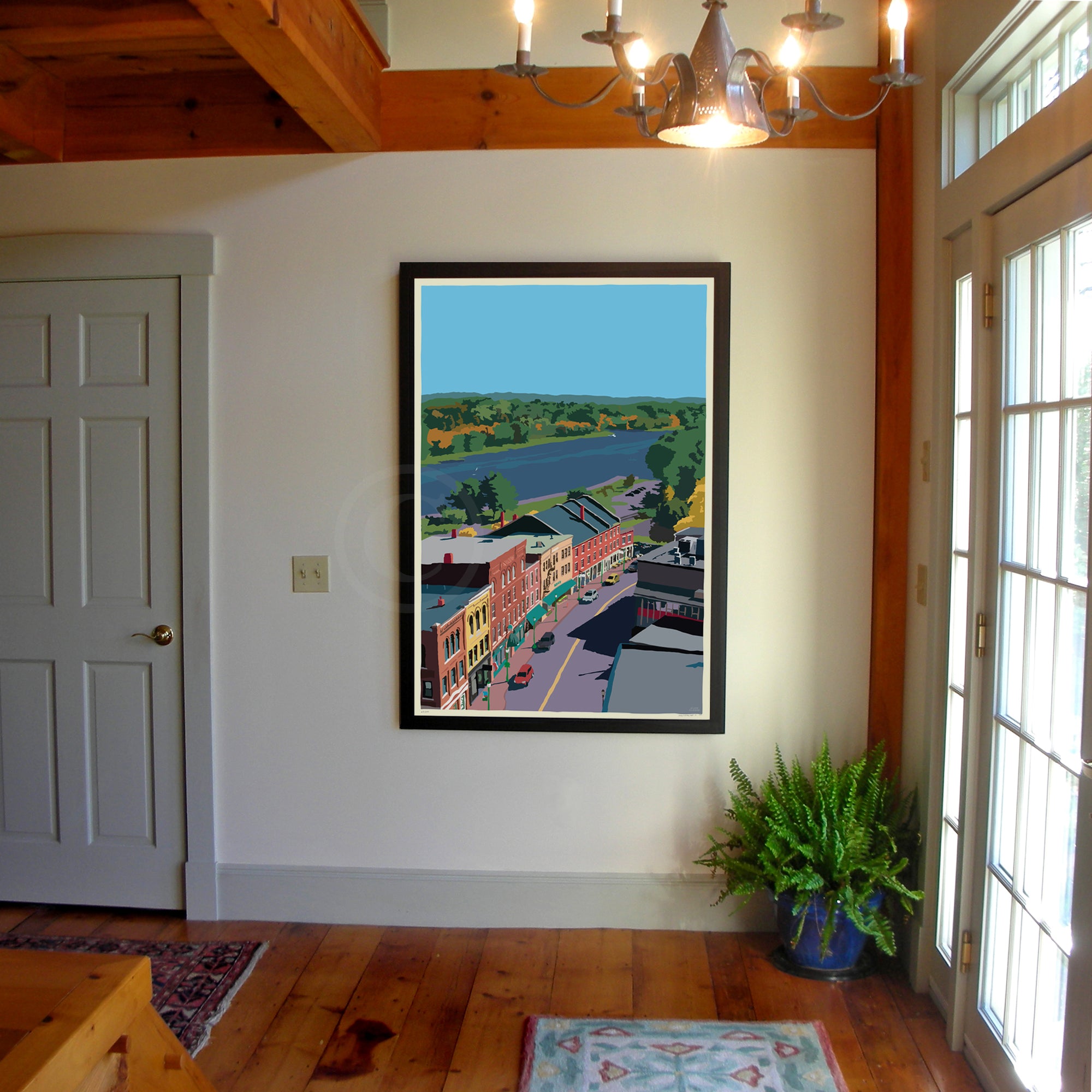 Above Gardiner 36" x 53" Framed Wall Poster - Maine
