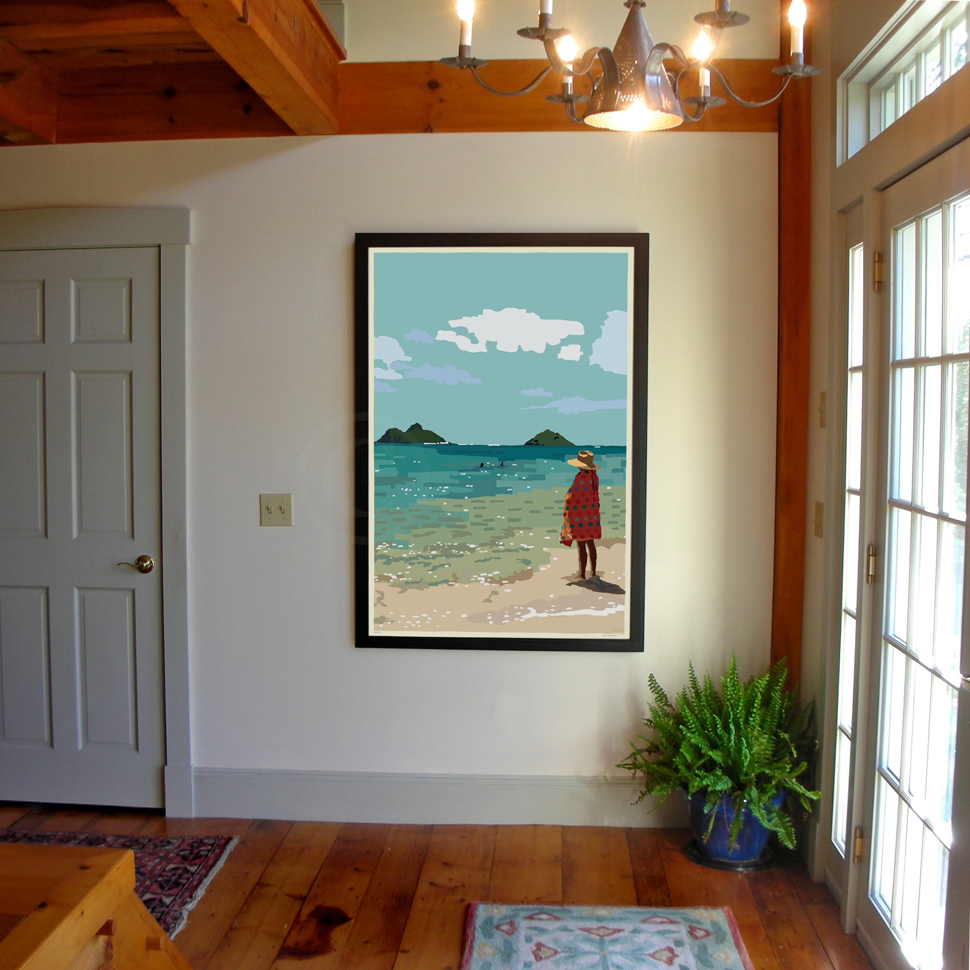 Twin Island Peace Art Print 36" x 53" Framed Wall Poster - Kailua, Hawaii