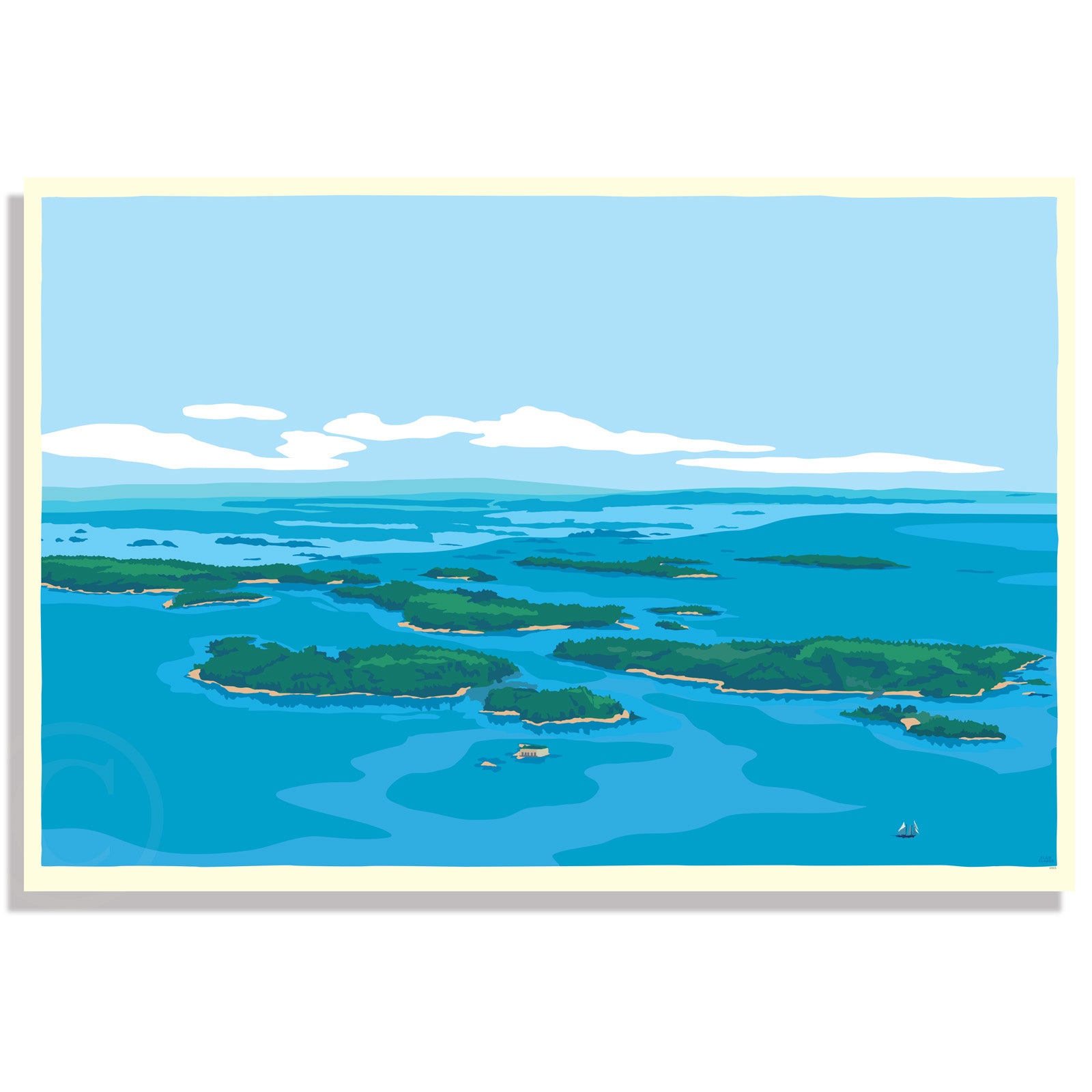 Casco Bay Art Print 36" x 53" Wall Poster By Alan Claude - Maine