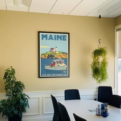 Lobstering at the Nubble Maine The Way Life Should Be Framed Art Print 36" x 53" Travel Poster By Alan Claude - Maine