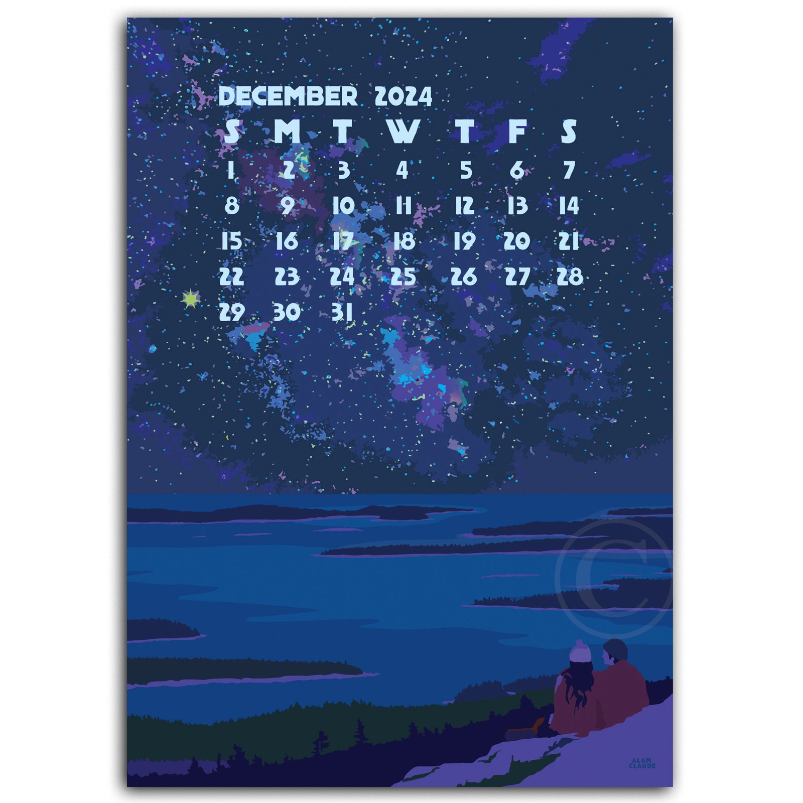 2 for $37 2024 DESK Art Calendar 5x7 Maine