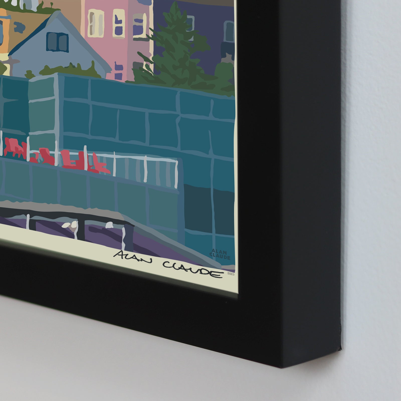 Munjoy Hill Art Print 8" x 10" Framed Wall Poster - Maine