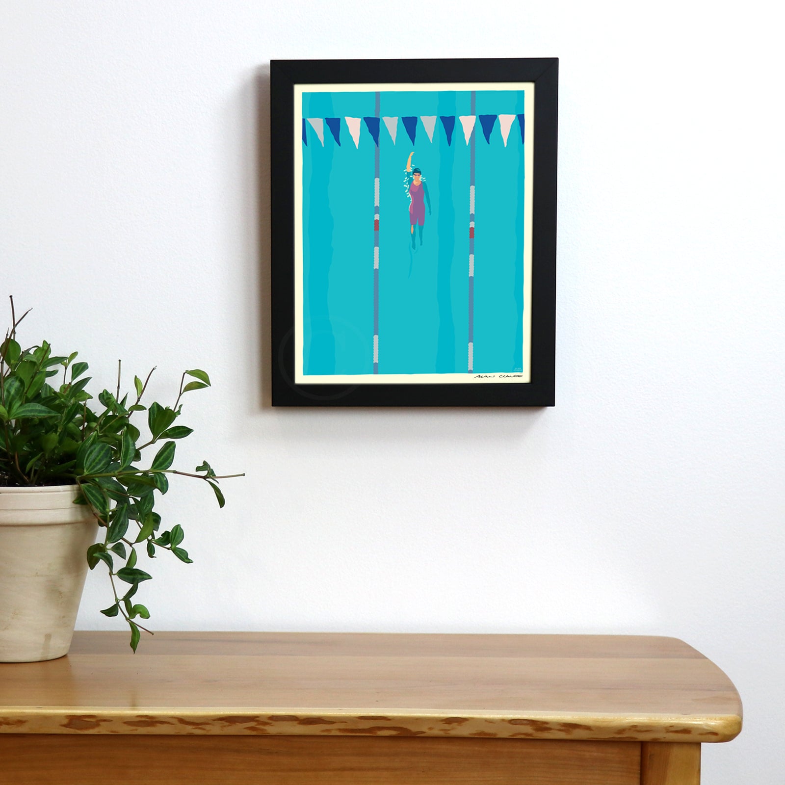 Backstroke Art Print 8" x 10" Framed Wall Poster By Alan Claude - Maine