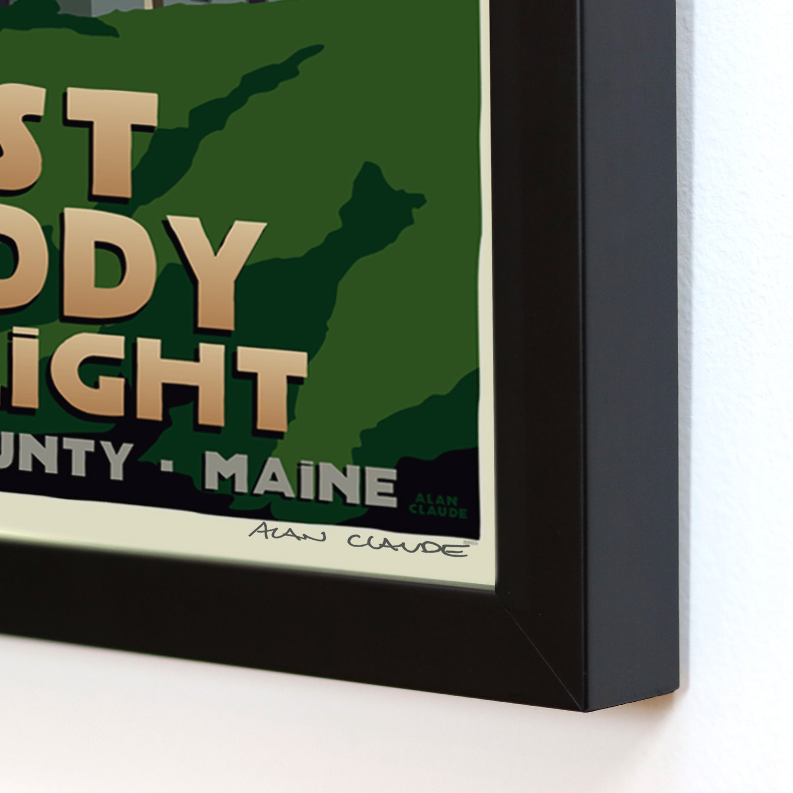 West Quoddy Head Light Art Print 8" x 10" Framed Travel Poster By Alan Claude - Maine