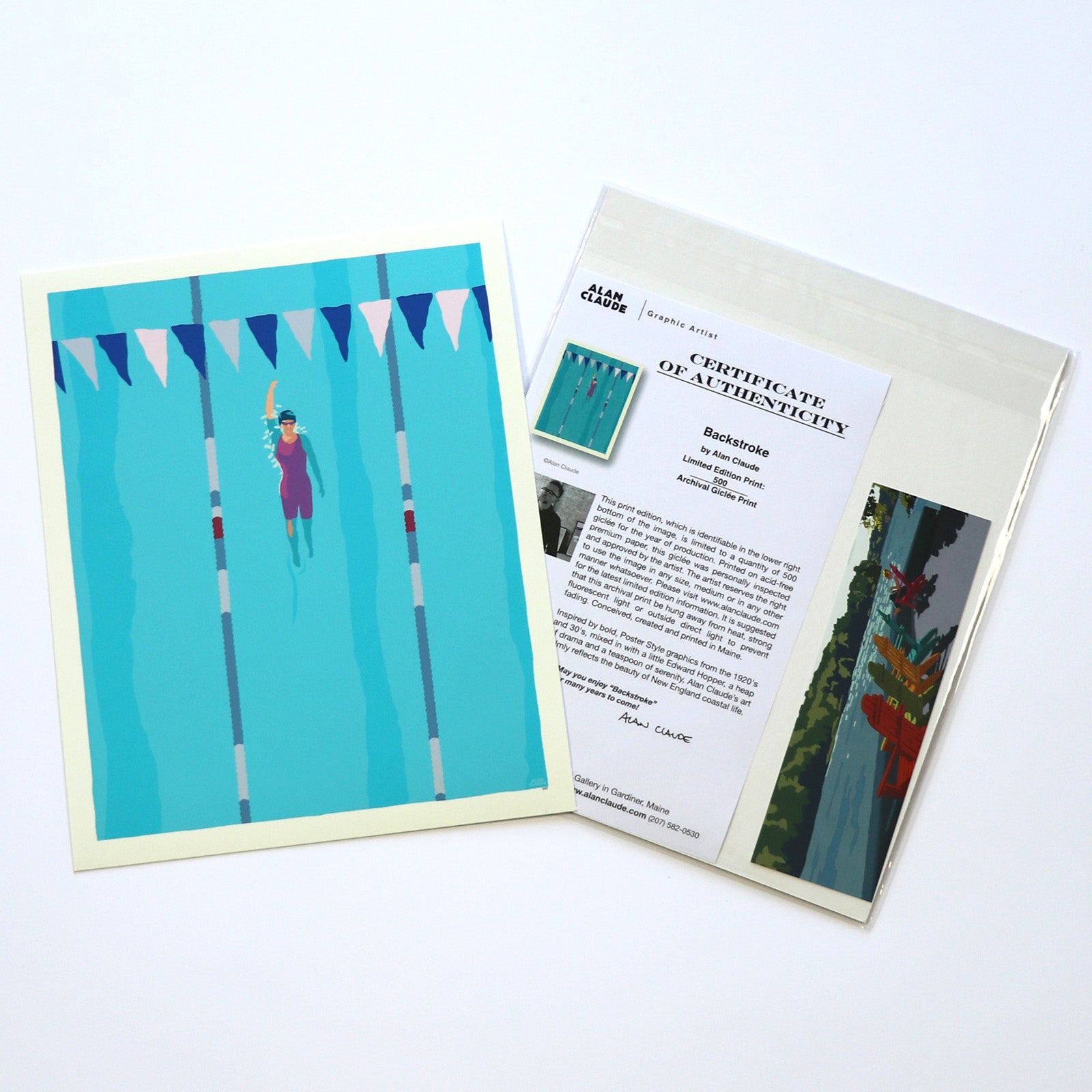 Backstroke Art Print 8" x 10" Wall Poster By Alan Claude - Maine