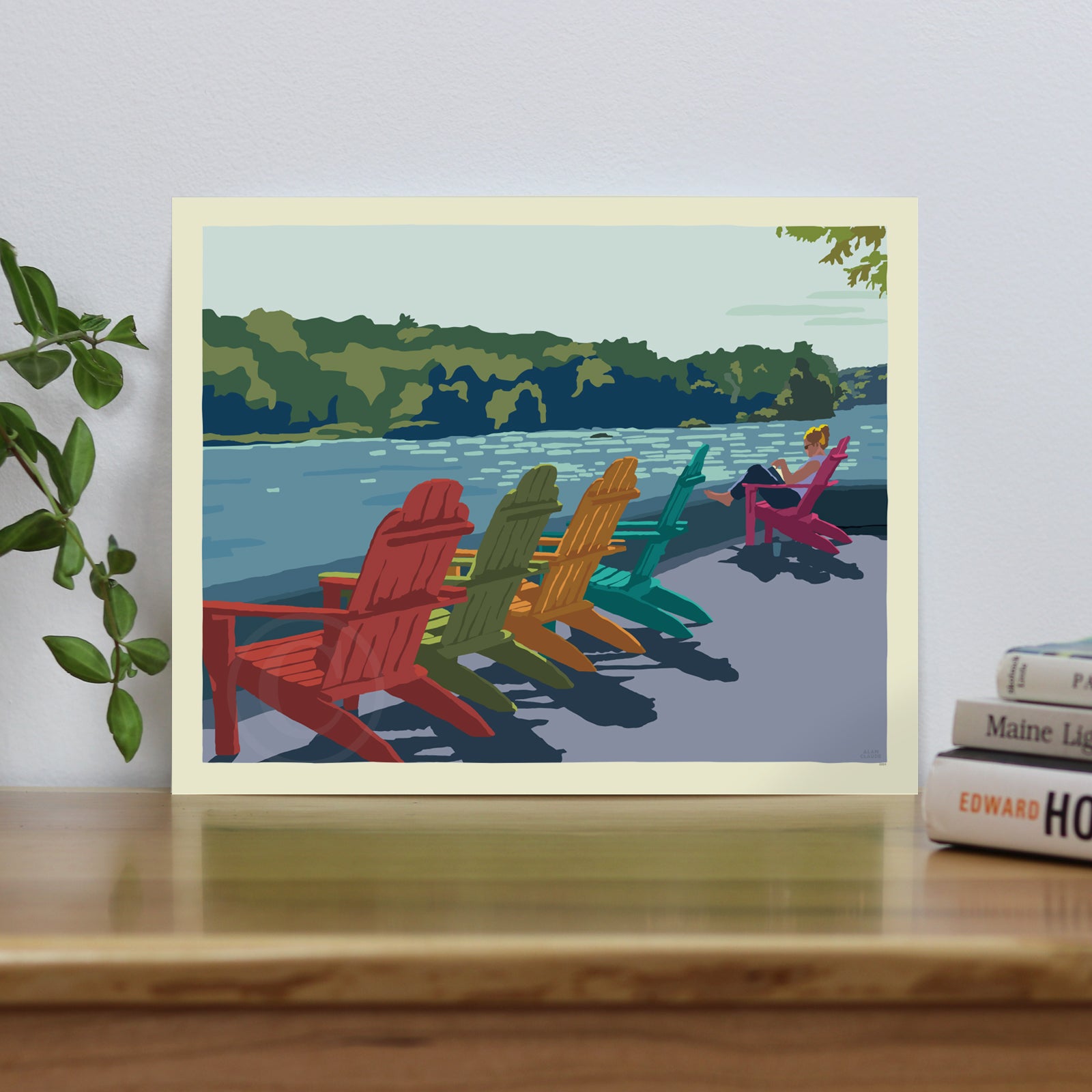 Summer Chairs (Horizontal) Art Print 8" x 10" Wall Poster By Alan Claude