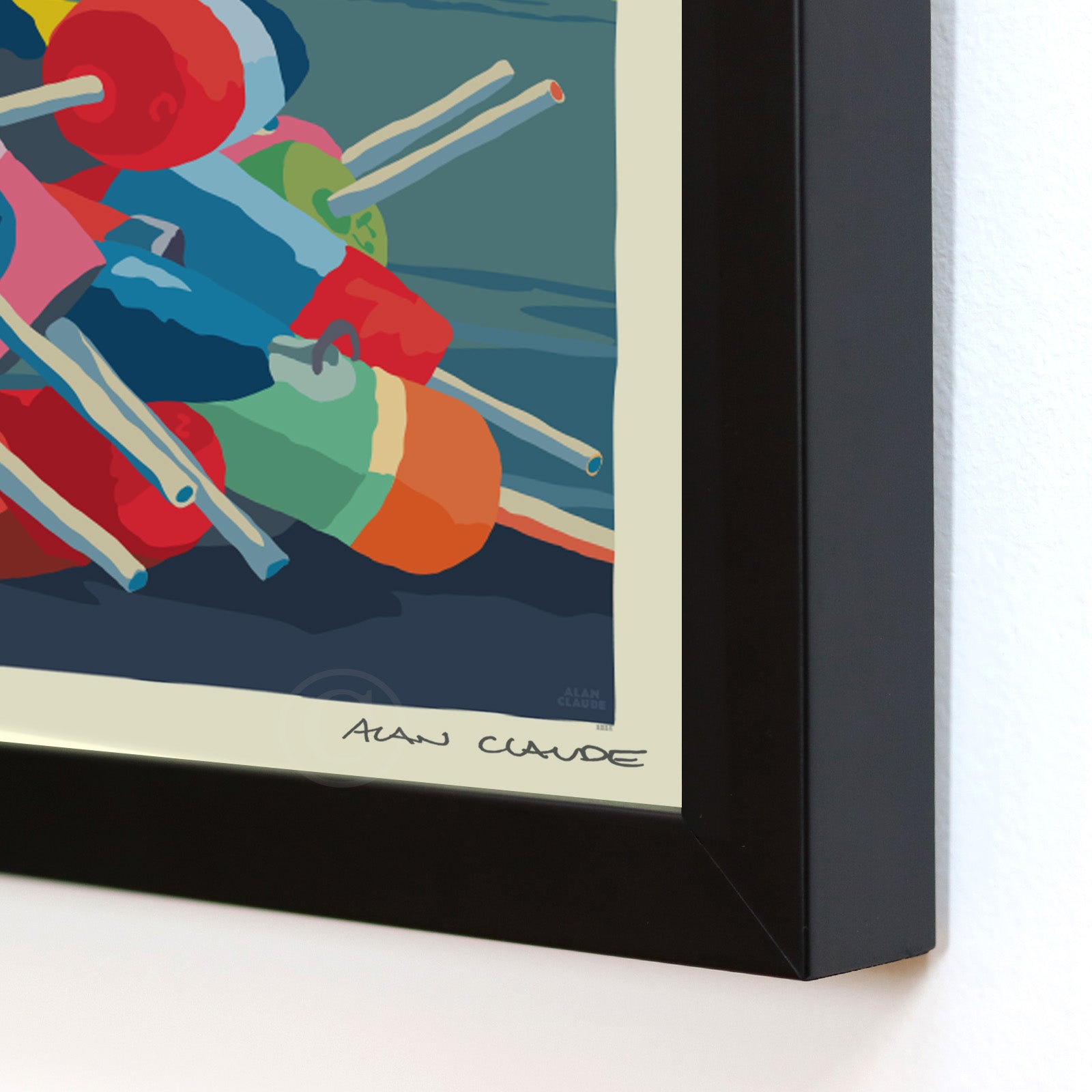 Oh Buoy! Vertical Art Print 8" x 10" Framed Wall Poster By Alan Claude - Maine