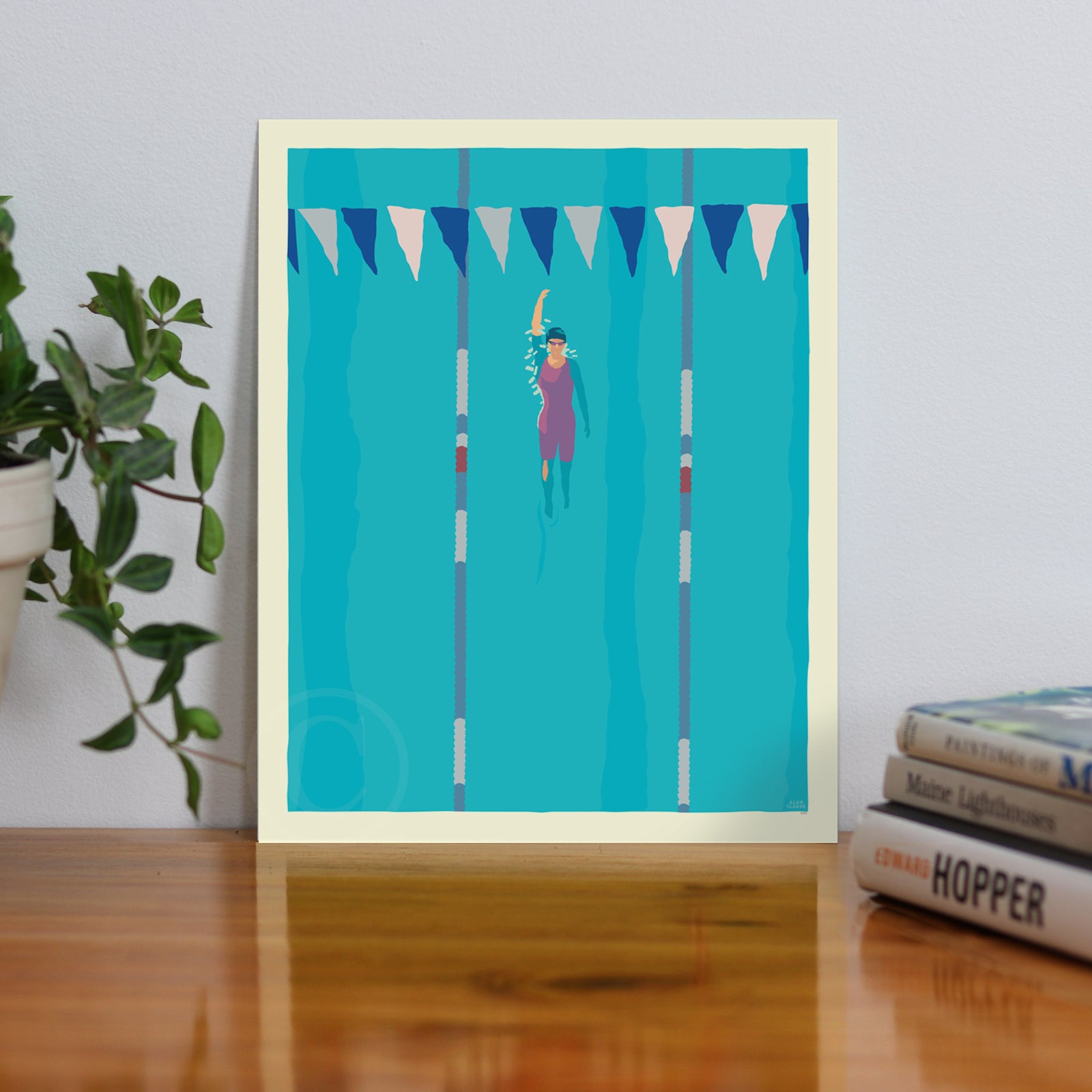 Backstroke Art Print 8" x 10" Wall Poster By Alan Claude - Maine