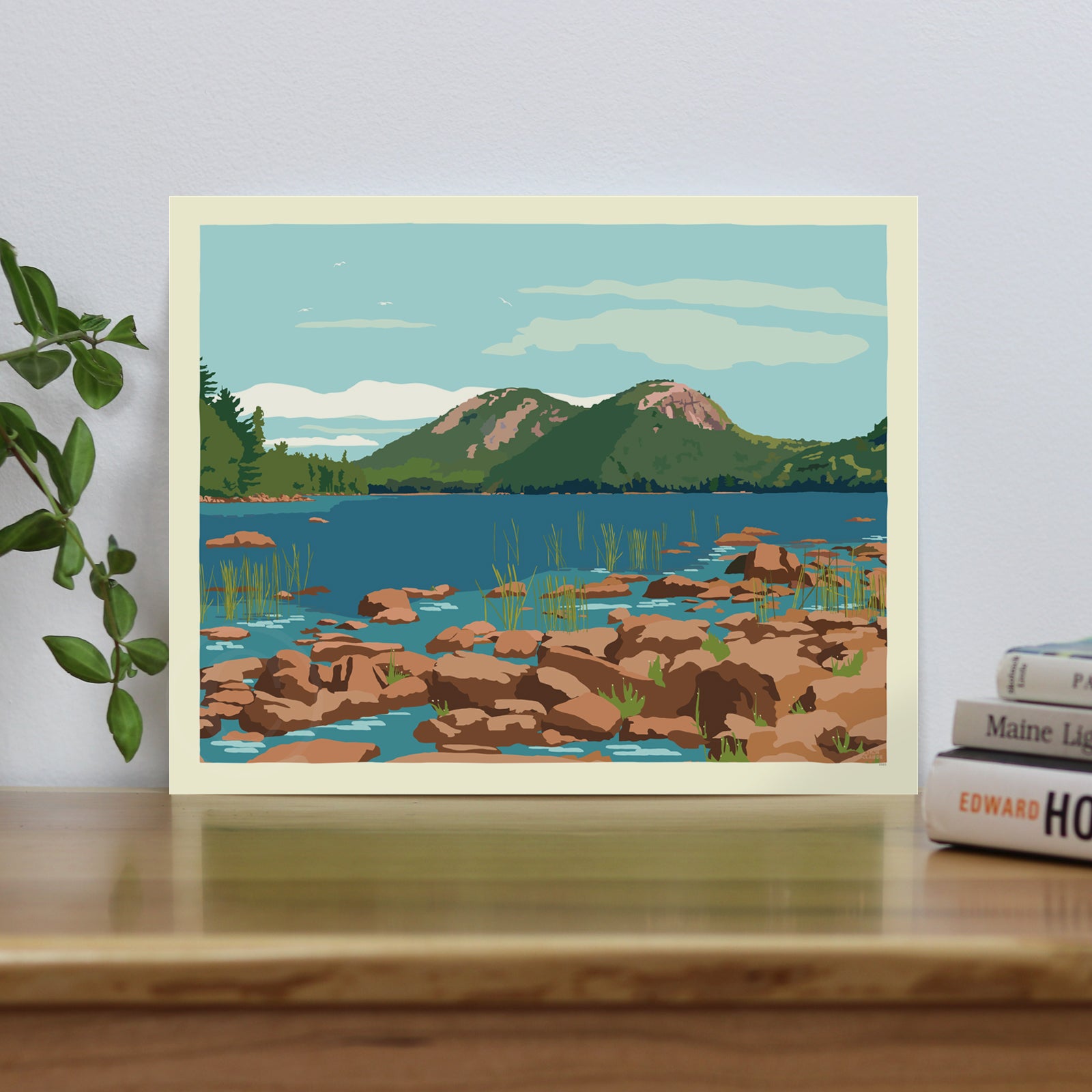 Jordan Pond Print 8" x 10" Wall Poster By Alan Claude - Maine