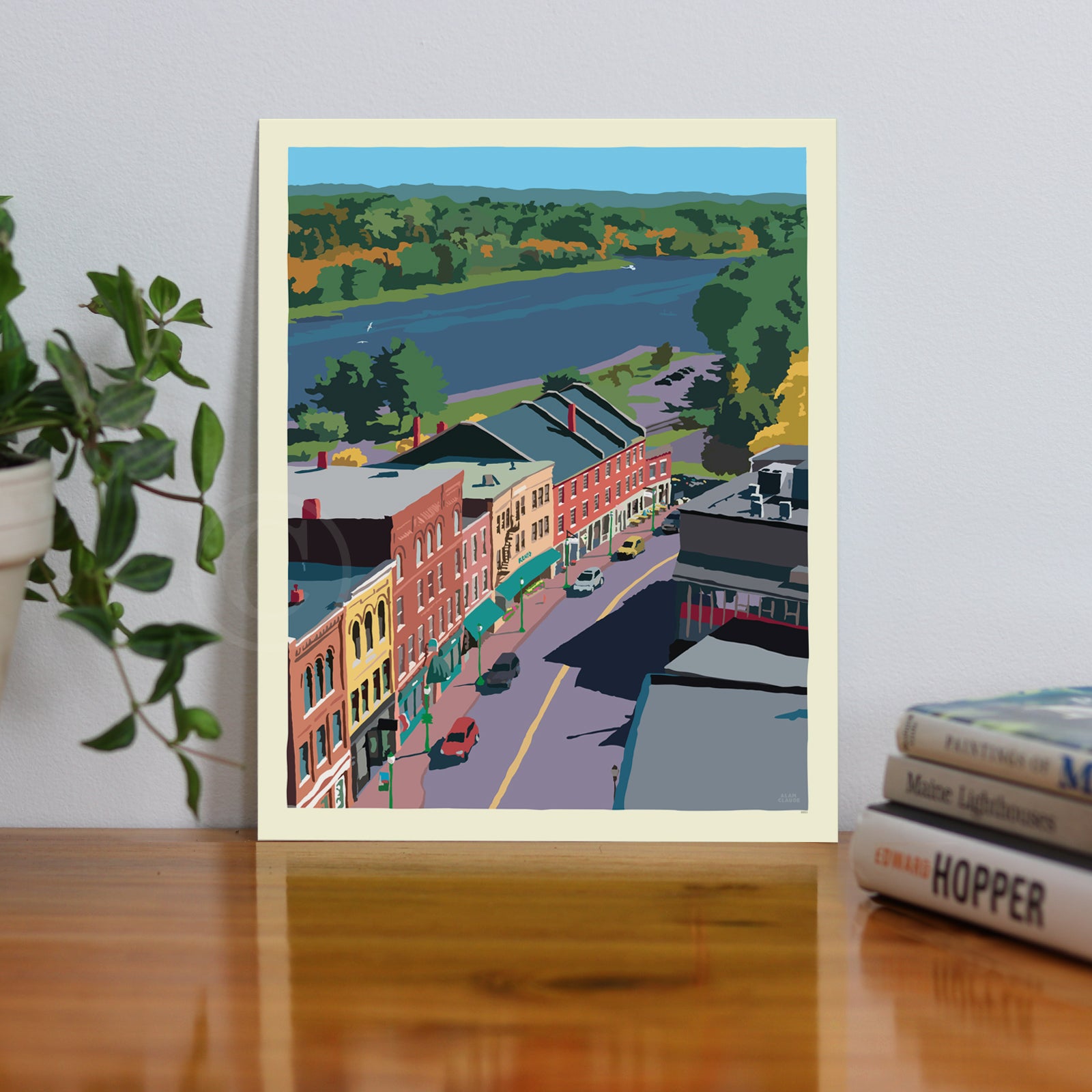 Above Gardiner Art Print 8" x 10" Wall Poster By Alan Claude - Maine