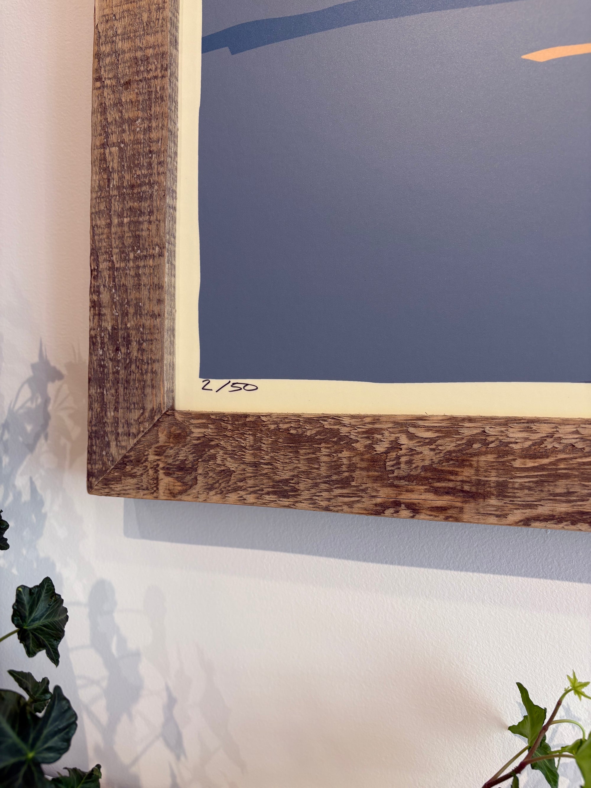 MAINE WOOD FRAME 24" x 36" Framed Sunset Minots Ledge Light