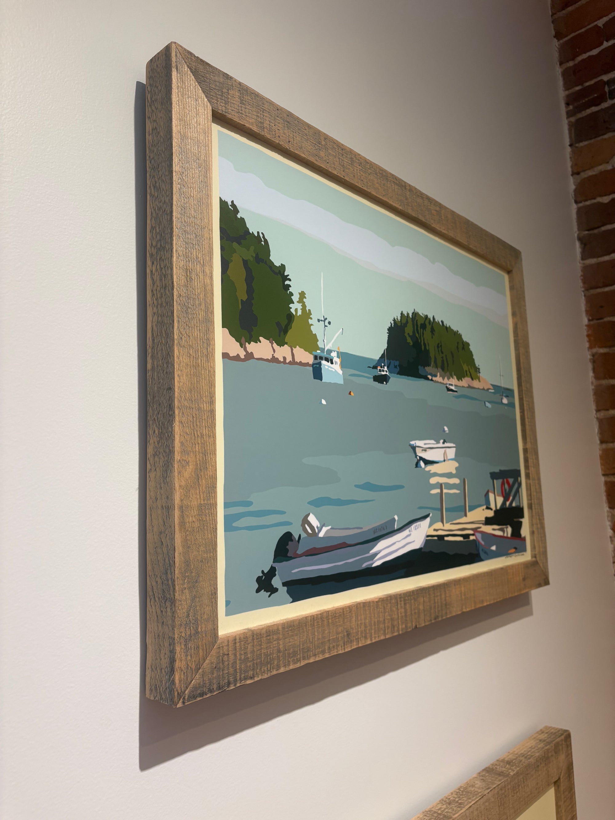 MAINE WOOD FRAMED 18" x 24" Framed I am an Island