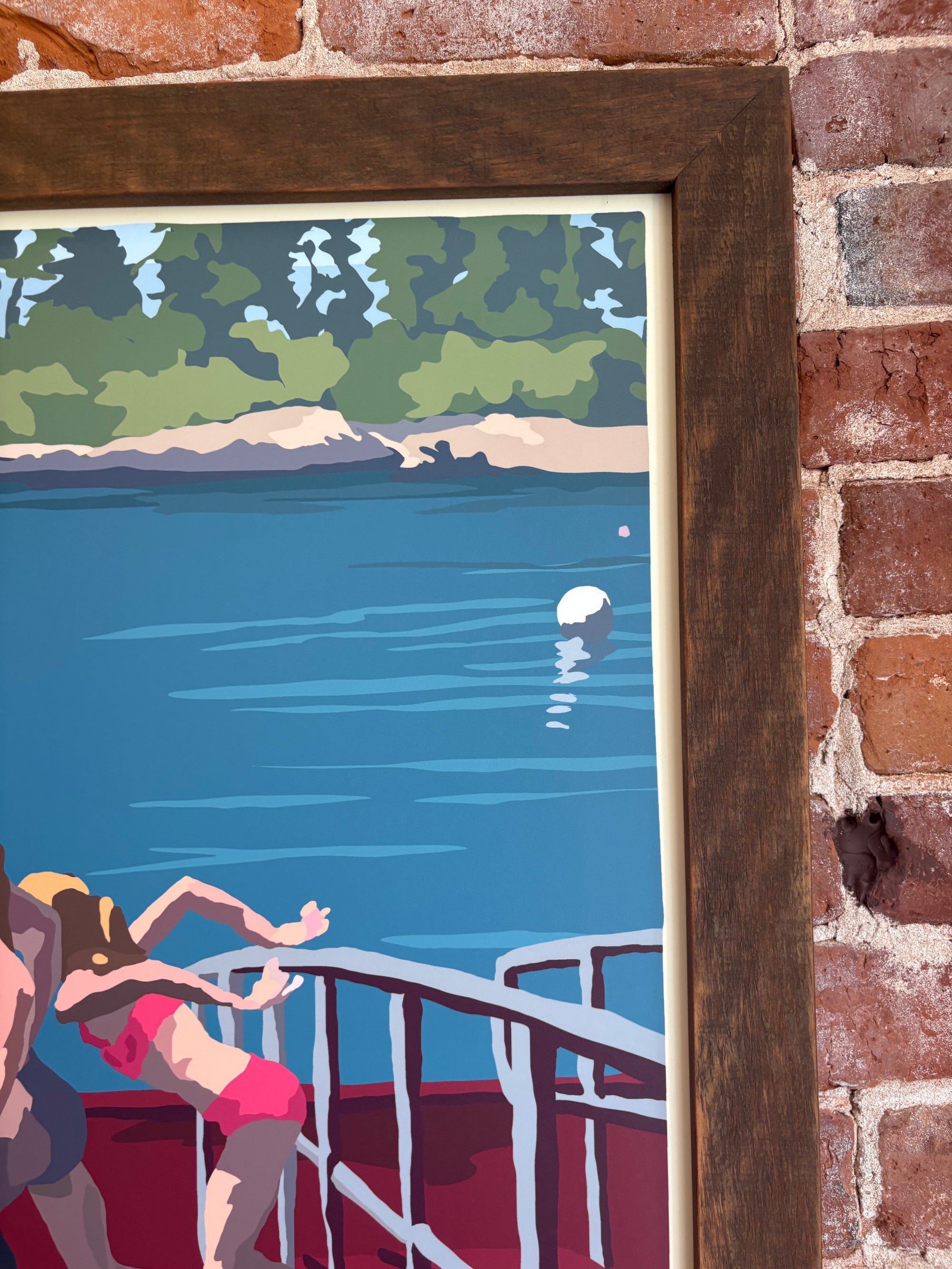 MAINE WOOD FRAME 24" x 36" Framed Go Jump in a Lake