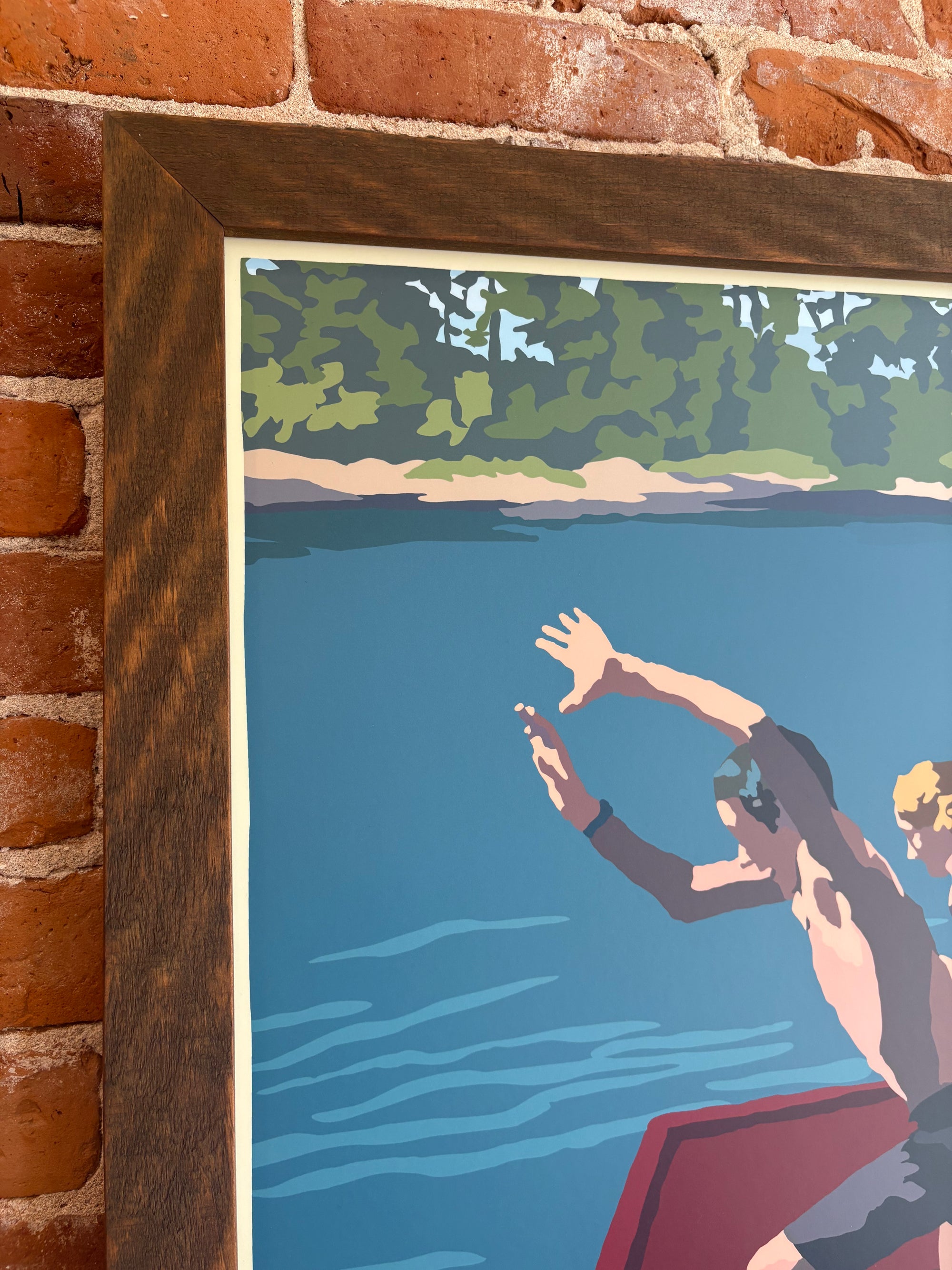 MAINE WOOD FRAME 24" x 36" Framed Go Jump in a Lake