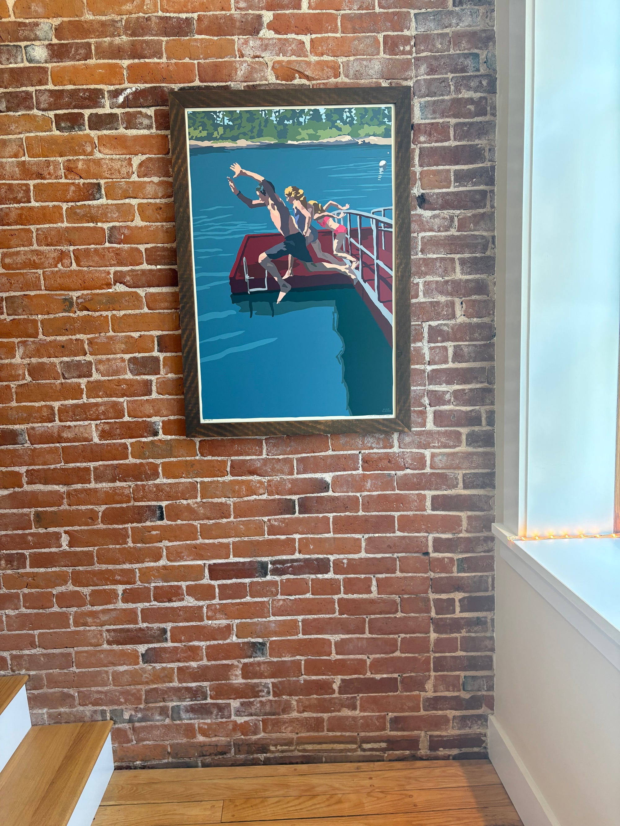 MAINE WOOD FRAME 24" x 36" Framed Go Jump in a Lake