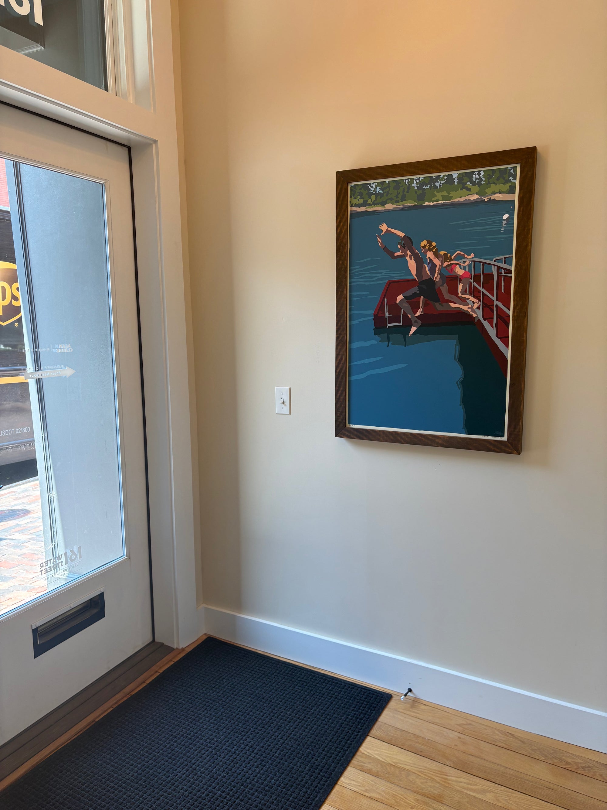 MAINE WOOD FRAME 24" x 36" Framed Go Jump in a Lake