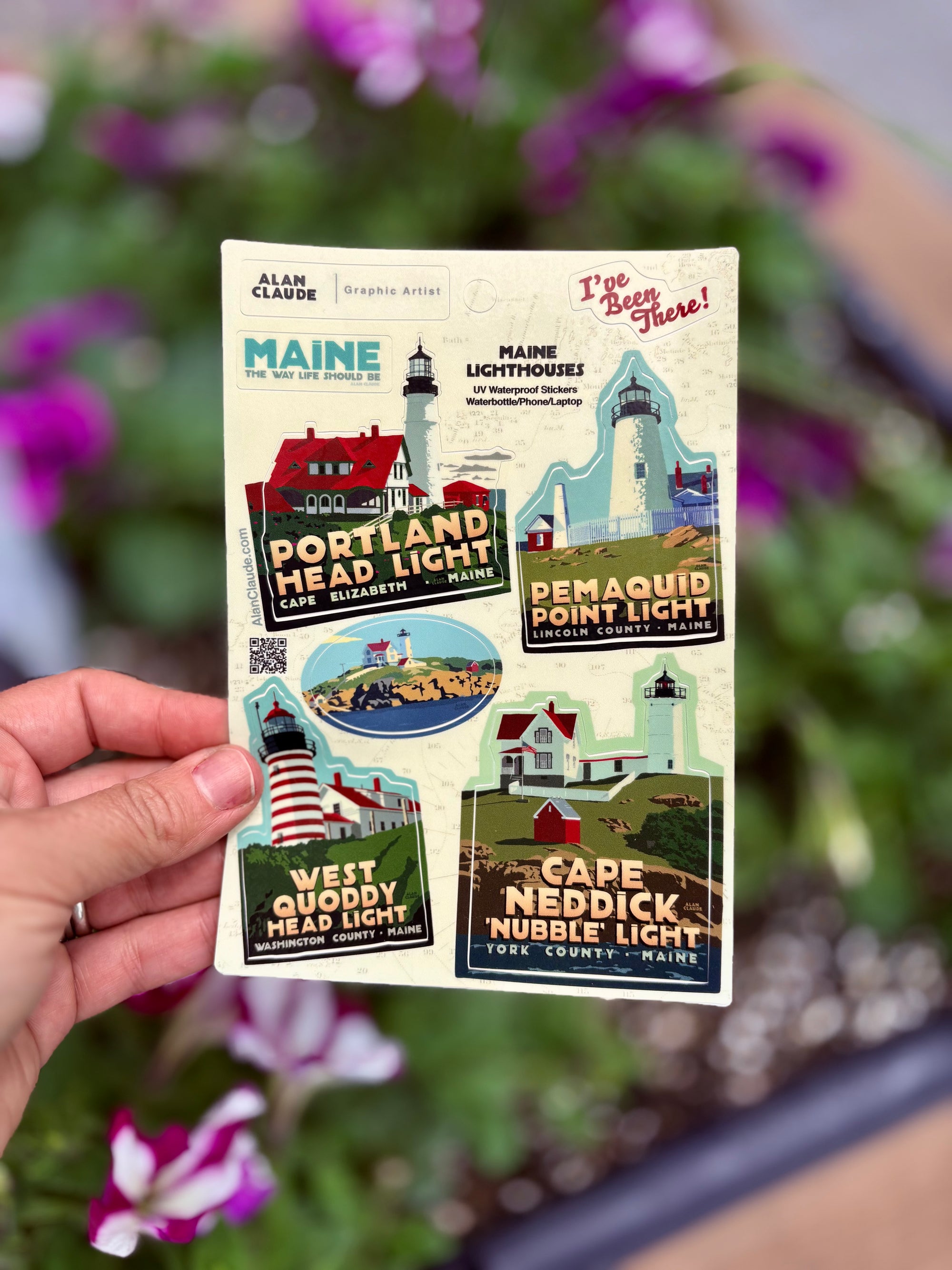 Maine Lighthouse Series Stickers - Large/Multi