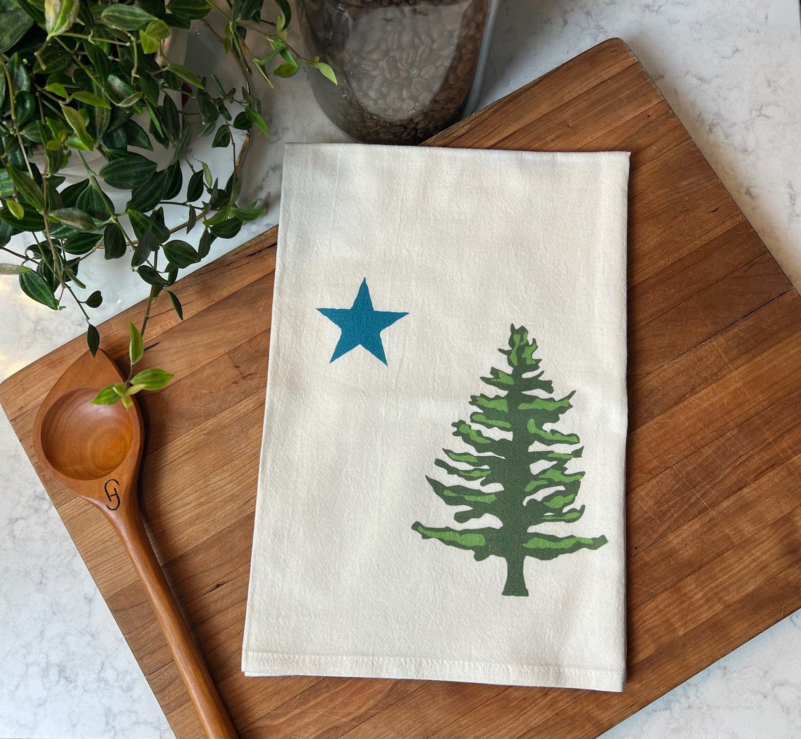 1901 Maine Flag Tea Towel