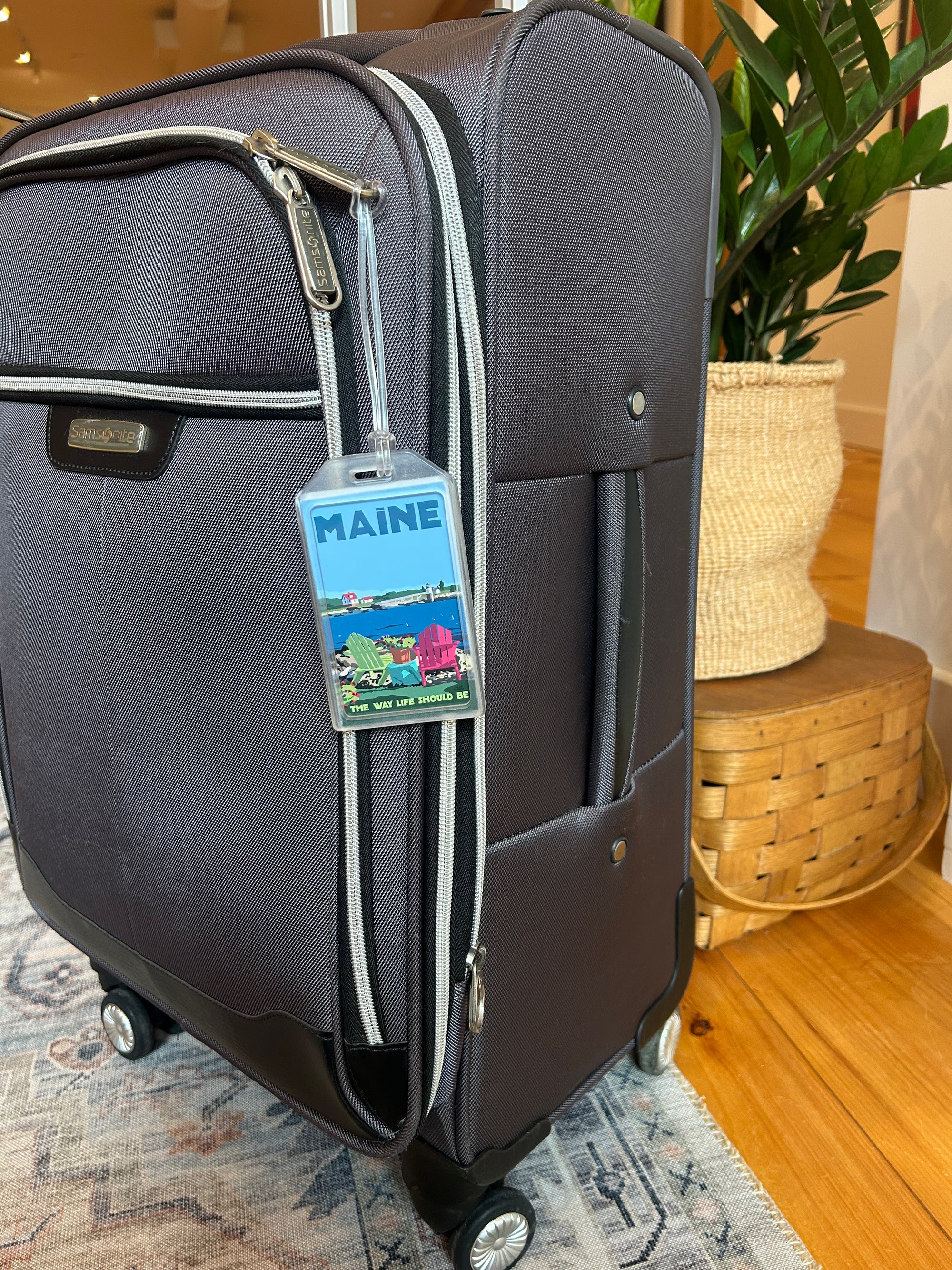 Chairs Overlooking Ram Island Luggage Tag