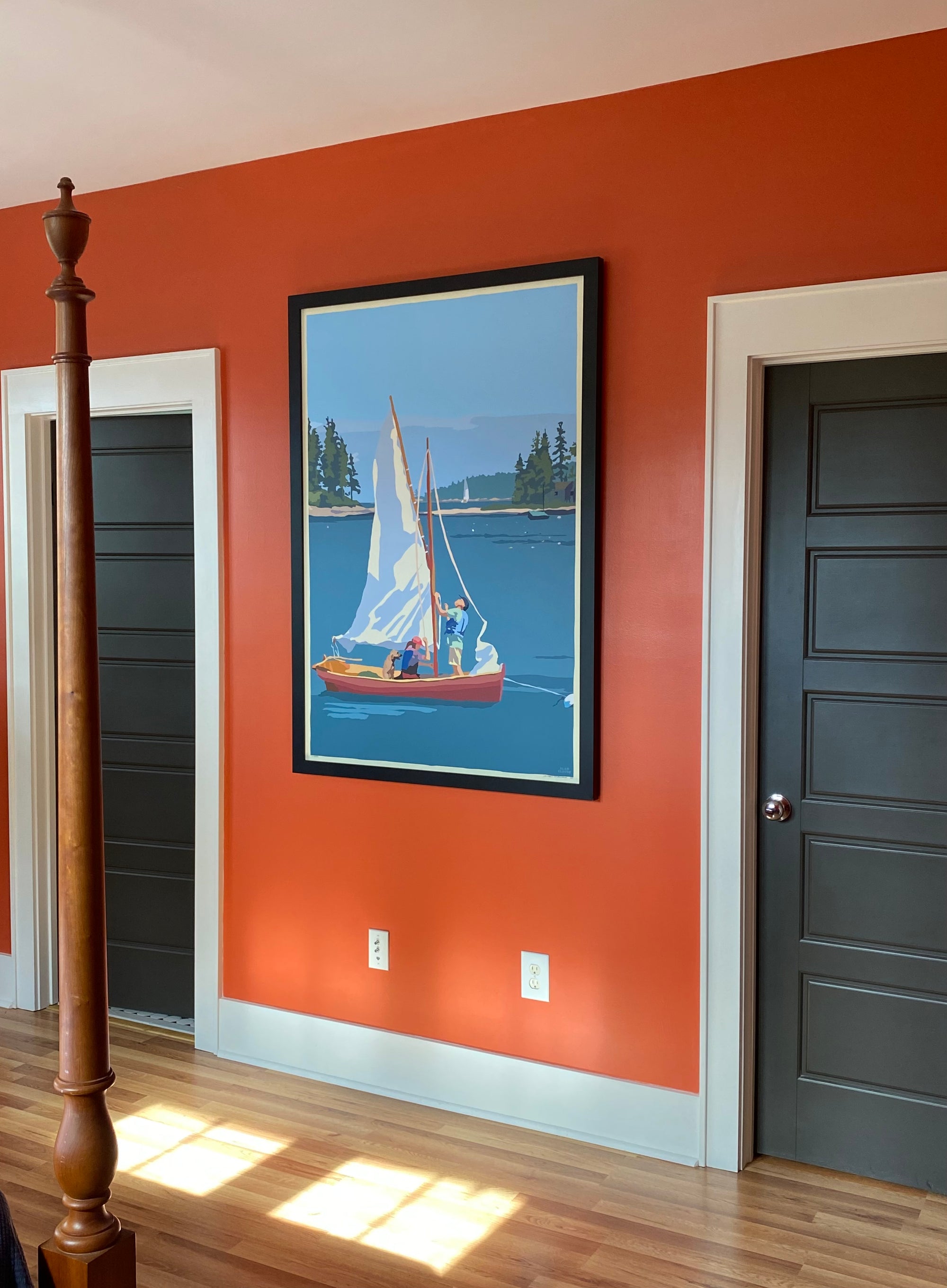 Hoist The Sail Art Print 36" x 53" Framed Wall Poster By Alan Claude - Maine