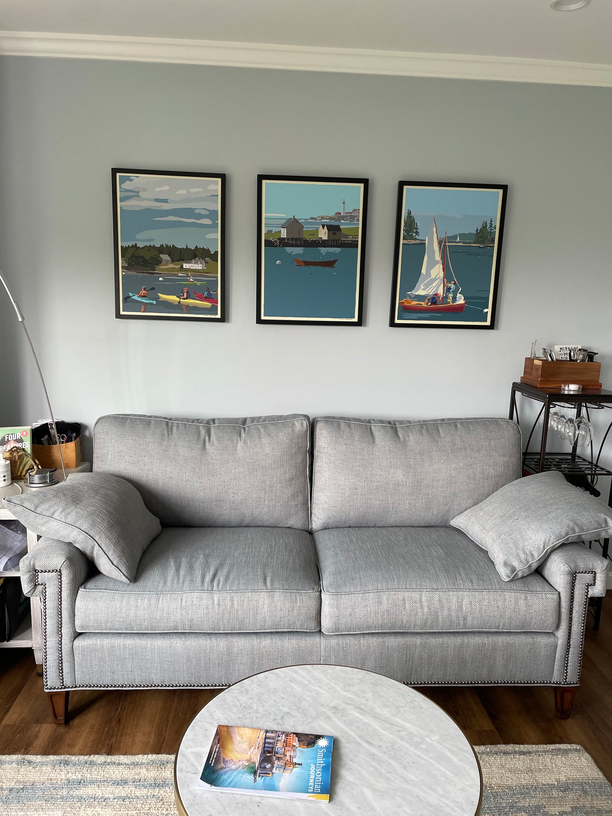 Hoist The Sail Art Print 18" x 24" Framed Wall Poster By Alan Claude - Maine