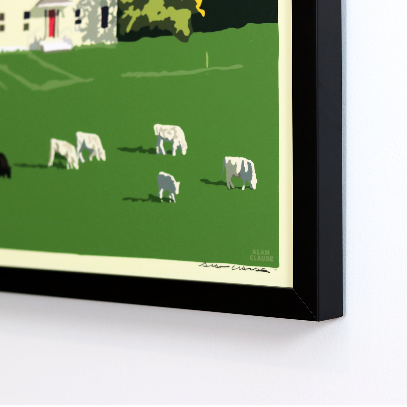 Maine Farm Art Print 18" x 24" Horizontal Framed Wall Poster By Alan Claude - Maine