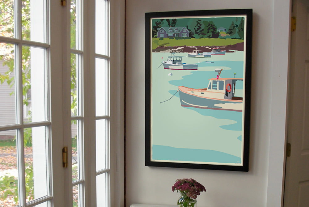 Anchored Art Print 24" x 36" Framed Wall Poster By Alan Claude