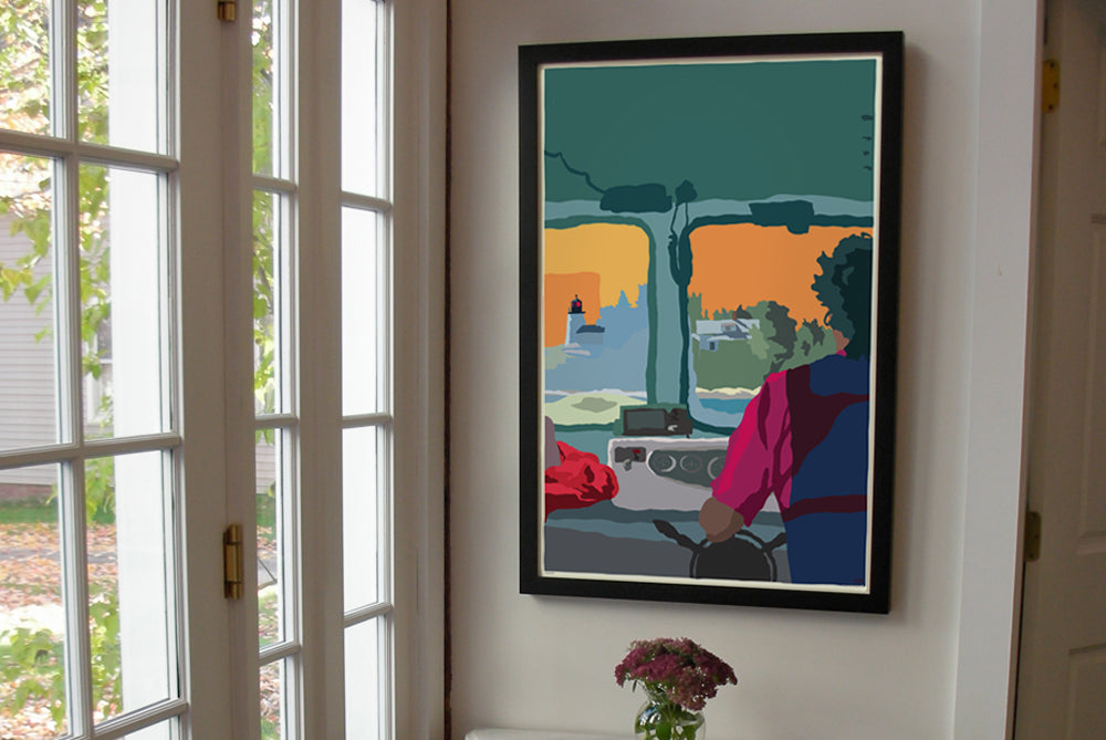 Cruisin' Towards The Light Art Print 24" x 36" Framed Wall Poster By Alan Claude