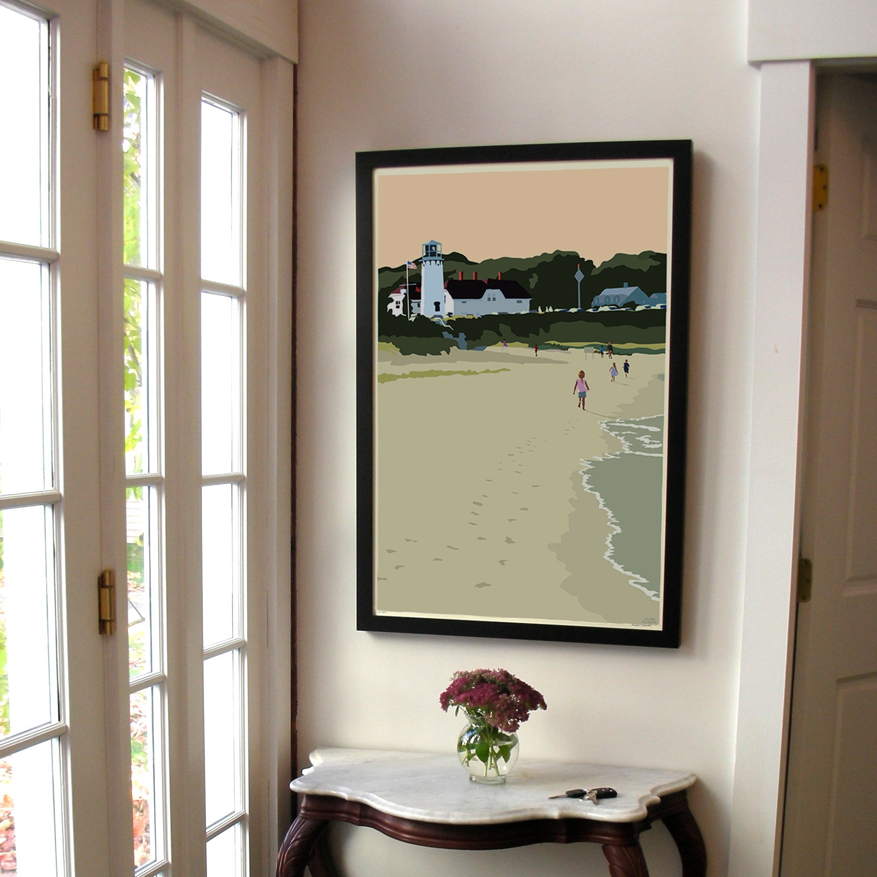 Chatham Lighthouse Kids Art Print 24" x 36" Framed Wall Poster By Alan Claude  - Massachusetts