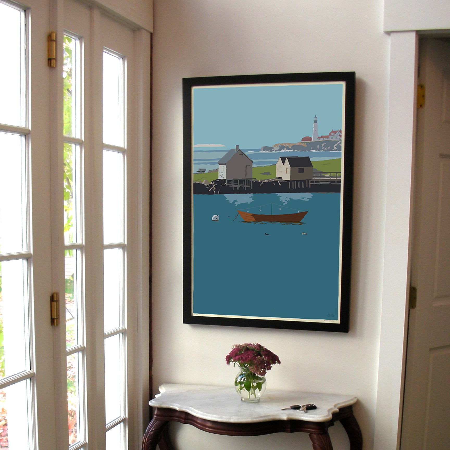 Willard Beach Art Print 24" x 36" Framed Wall Poster By Alan Claude - Maine