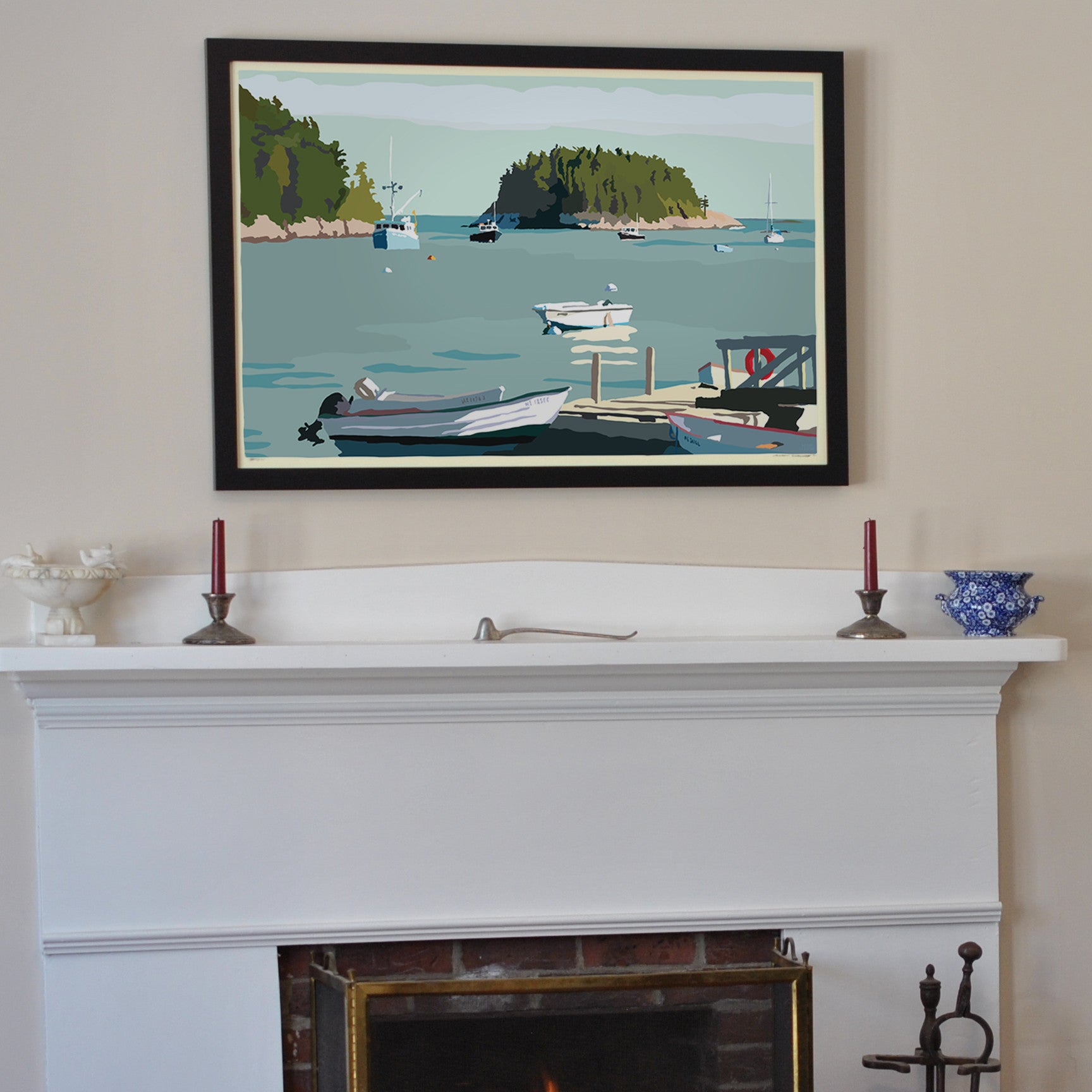 I Am An Island Art Print 24" x 36" Horizontal Framed Wall Poster By Alan Claude  - Maine