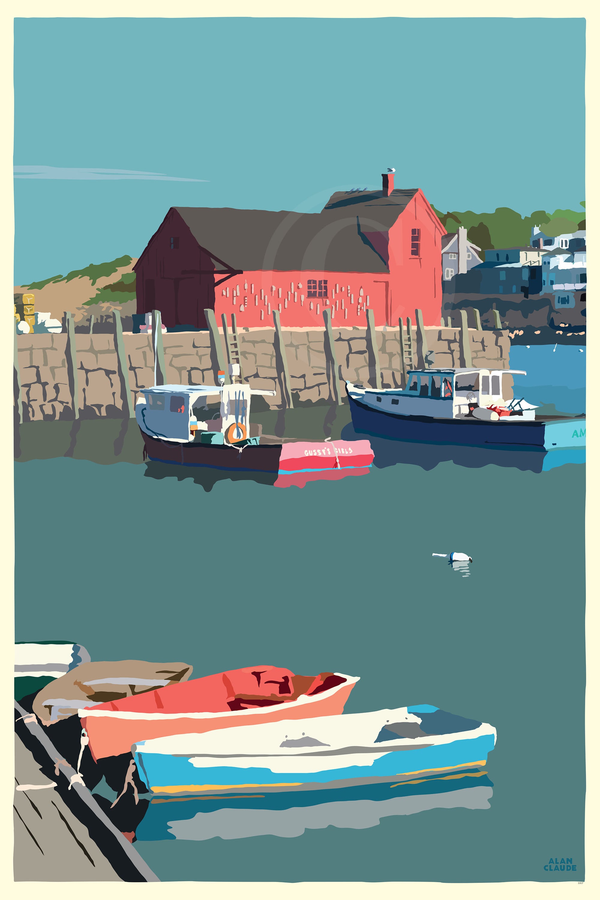 Motif No.1  Art Print 24" x 36" Travel Poster By Alan Claude - Massachusetts