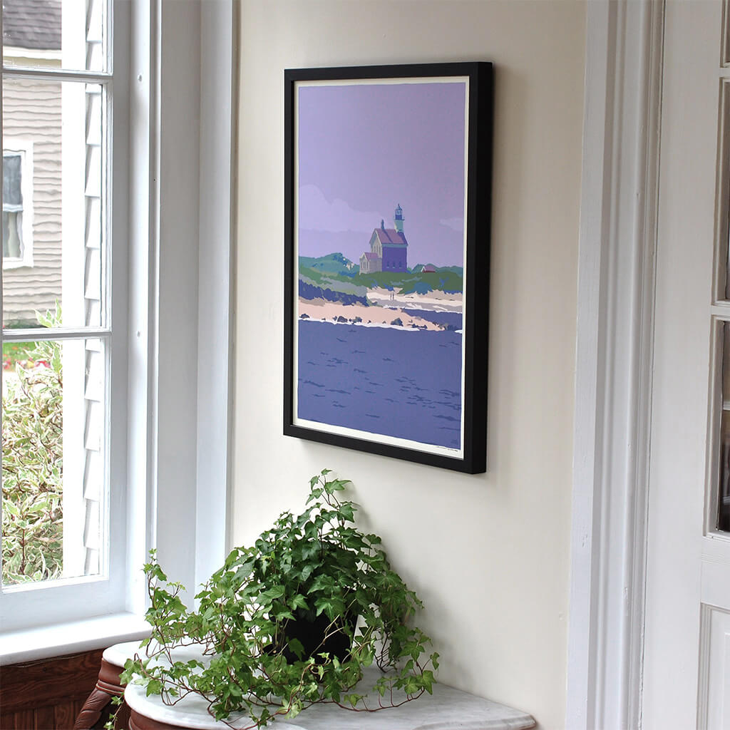 Block Island North Light Art Print 18" x 24" Framed Wall Poster By Alan Claude - Rhode Island