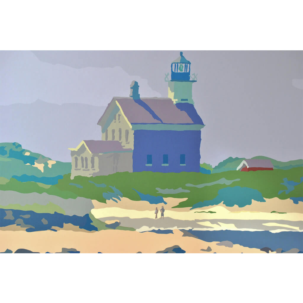 Block Island North Light Art Print 18" x 24" Framed Wall Poster By Alan Claude - Rhode Island