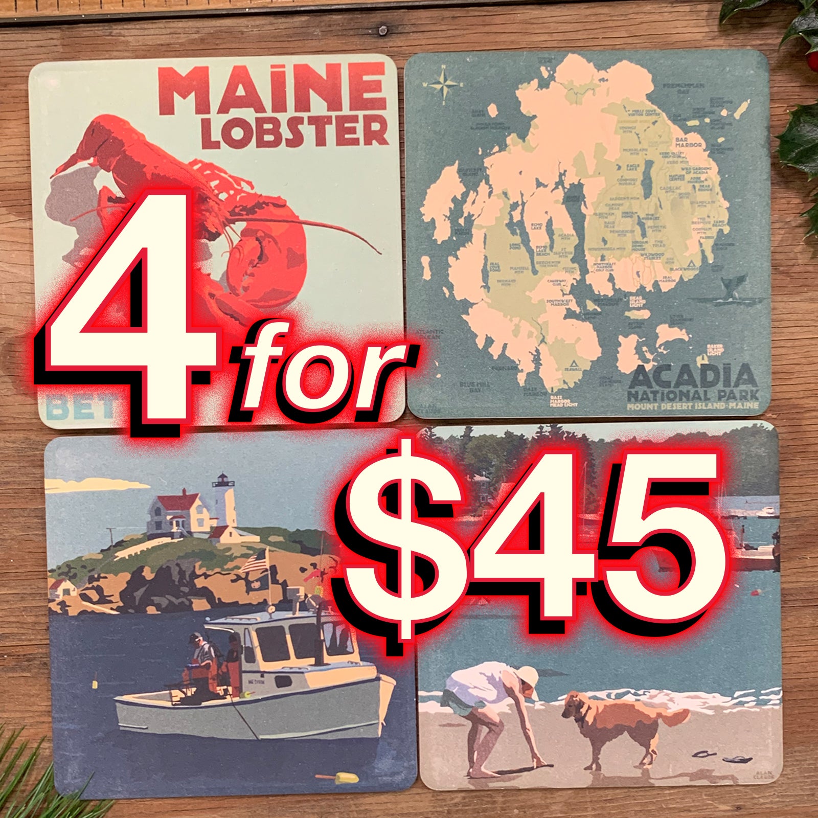 4 Coasters for $45