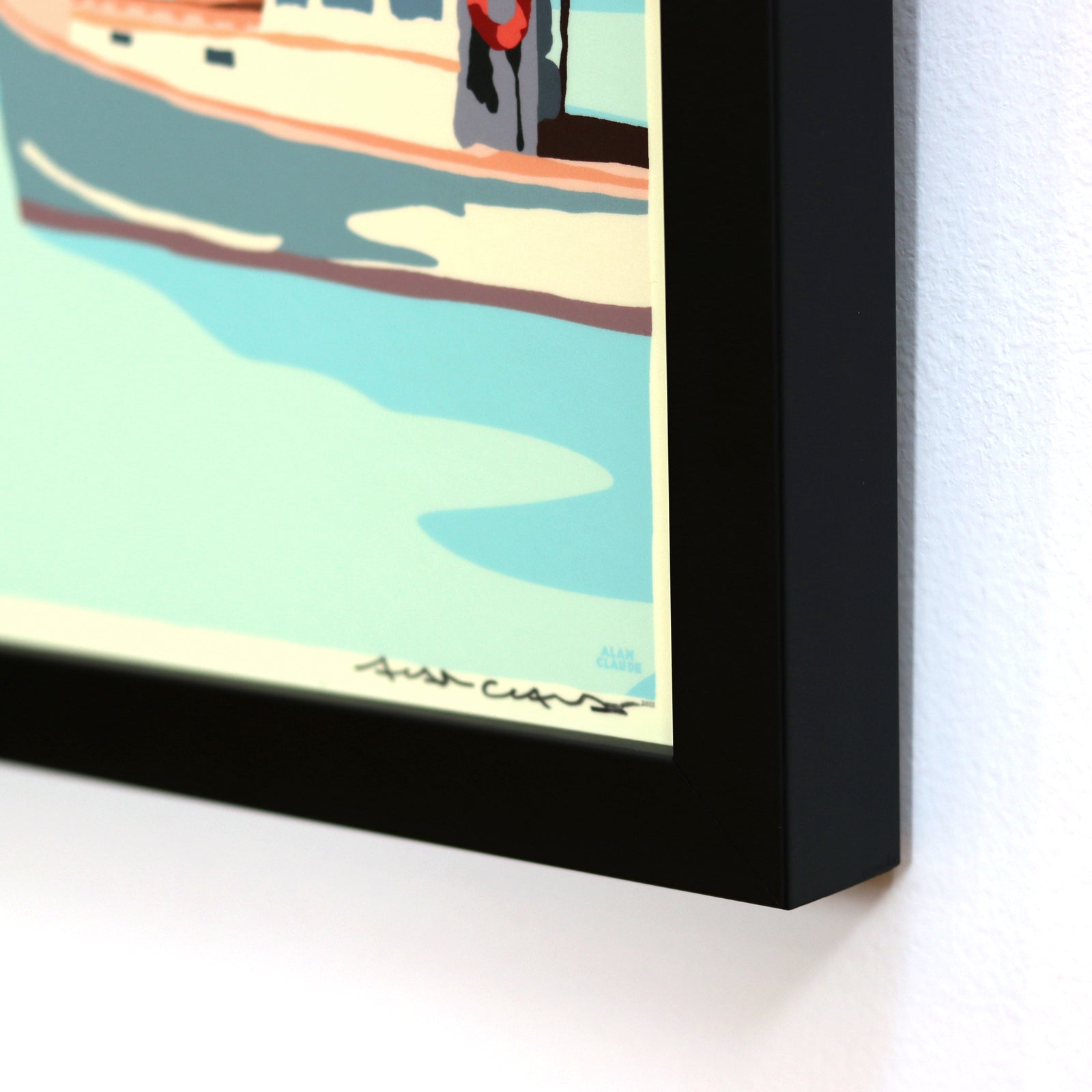 Anchored Art Print 8" x 10" Framed Wall Poster By Alan Claude - Maine