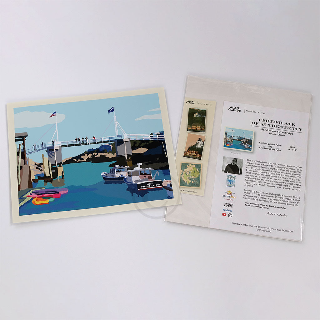 Perkins Cove Draw Bridge Art Print